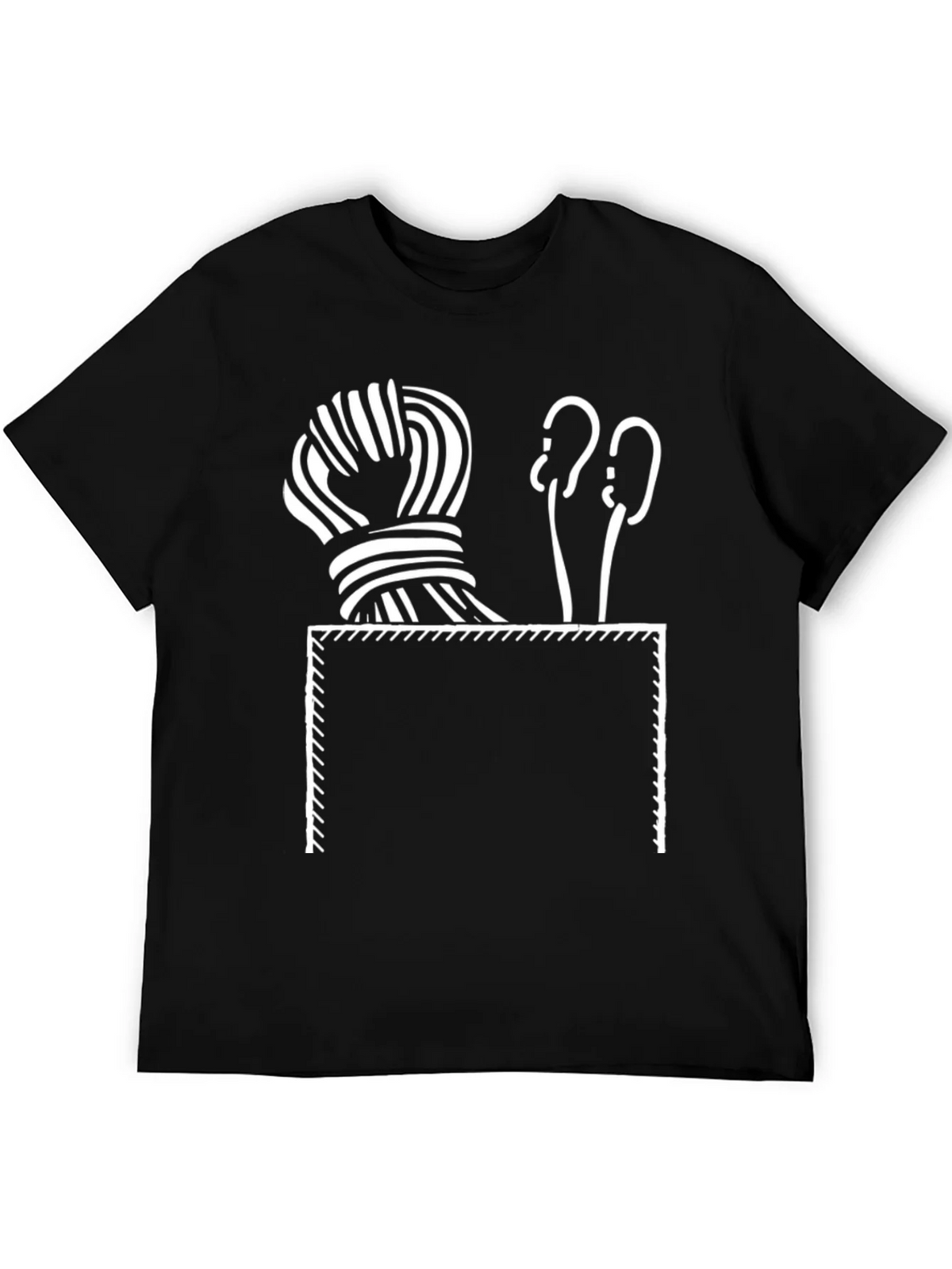 Knitting Pocket T-Shirt - Yarn & Needles Design product image 5