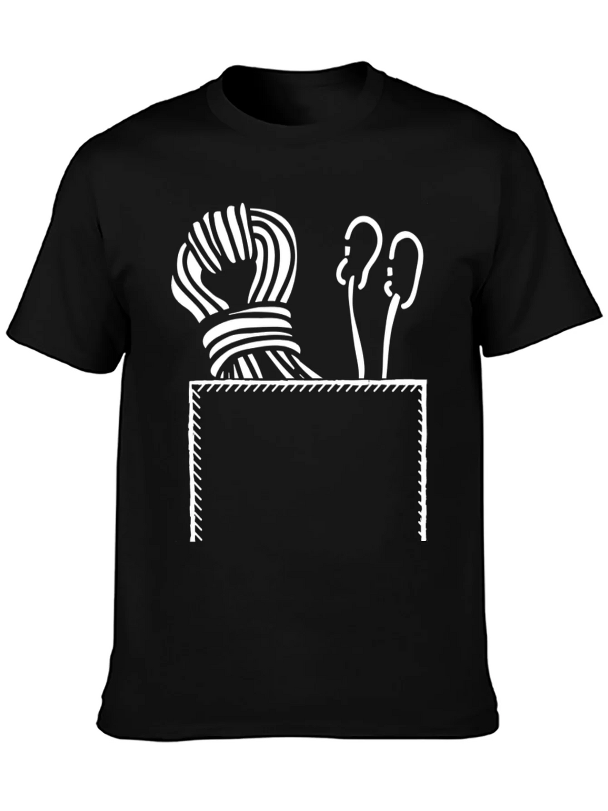 Knitting Pocket T-Shirt - Yarn & Needles Design product image 3