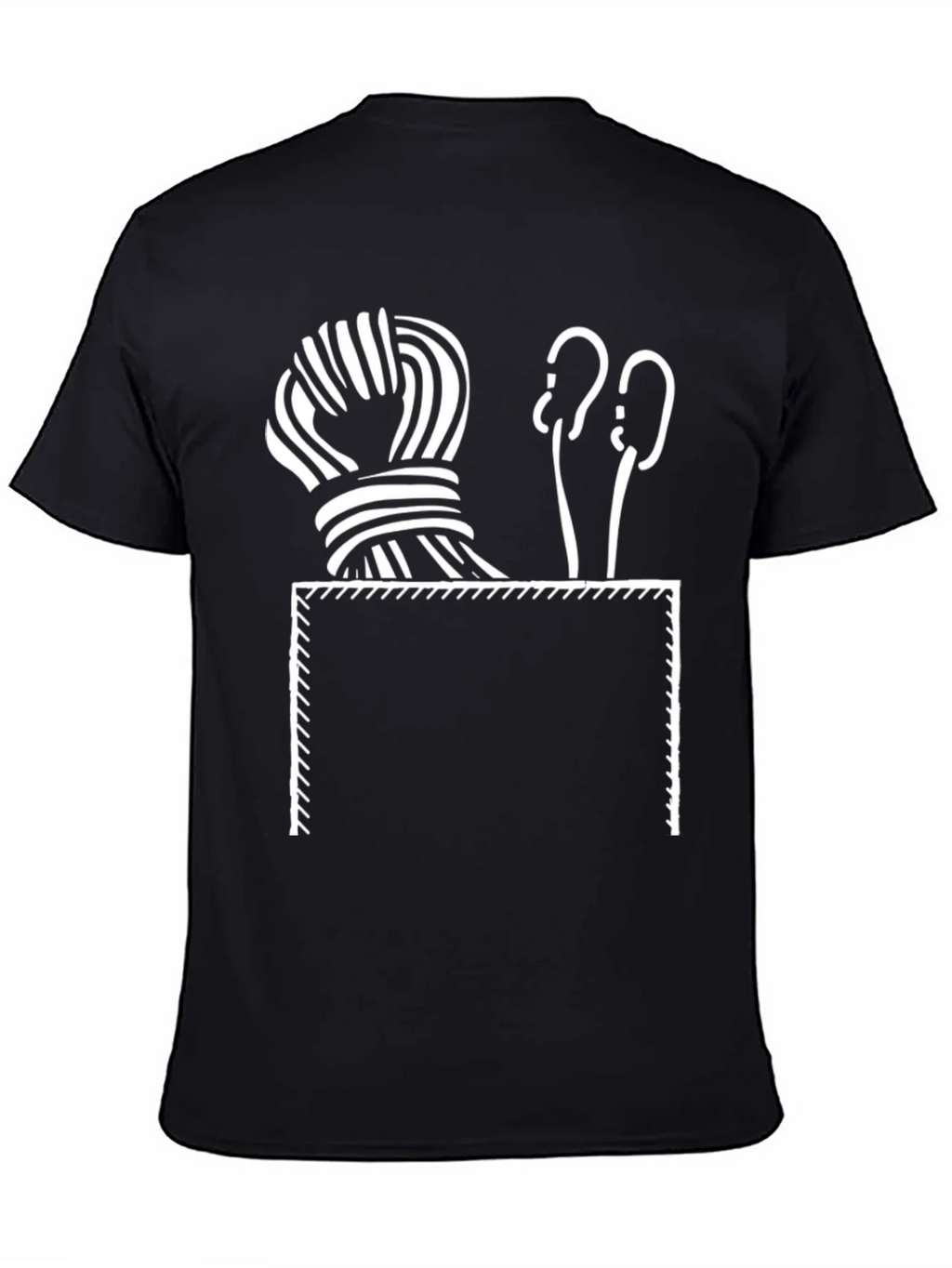 Knitting Pocket T-Shirt - Yarn & Needles Design product image 4