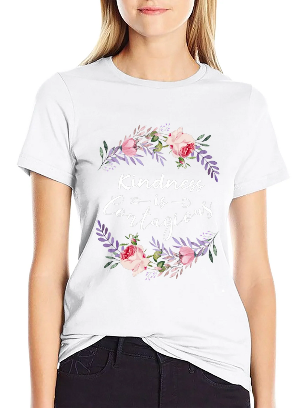 Kindness Contagious Floral Wreath Graphic Tee product image 6