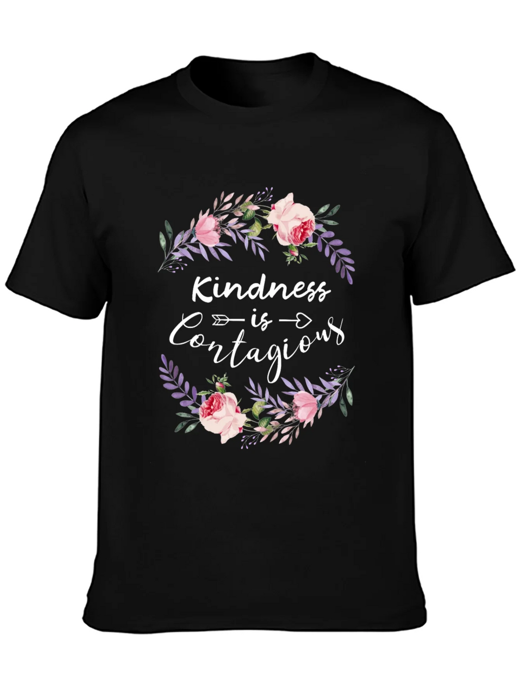 Kindness Contagious Floral Wreath Graphic Tee product image 3