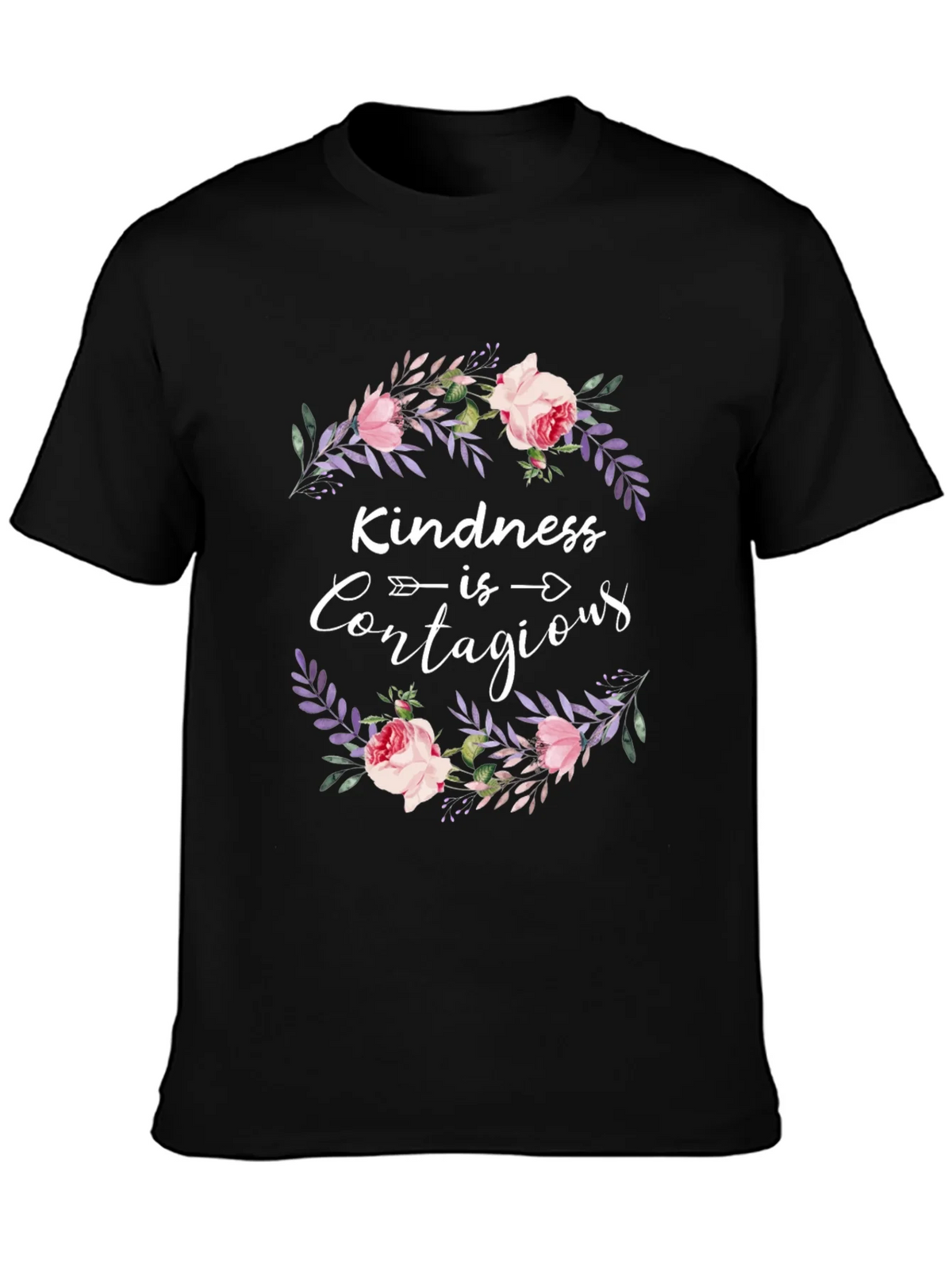 Kindness Contagious Floral Wreath Graphic Tee product image 3