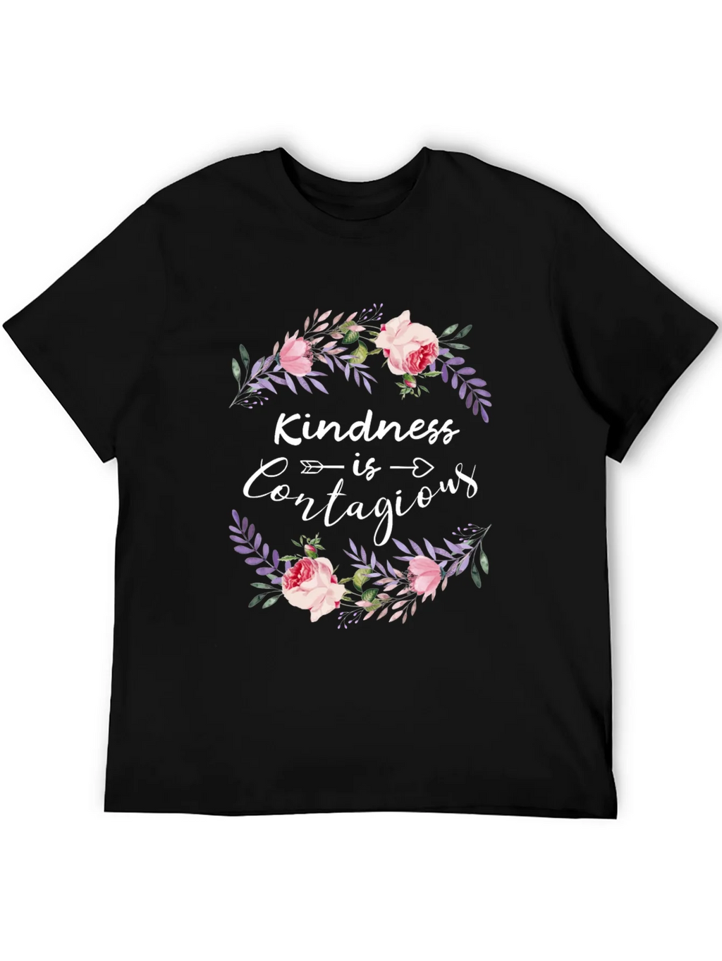 Kindness Contagious Floral Wreath Graphic Tee product image 5