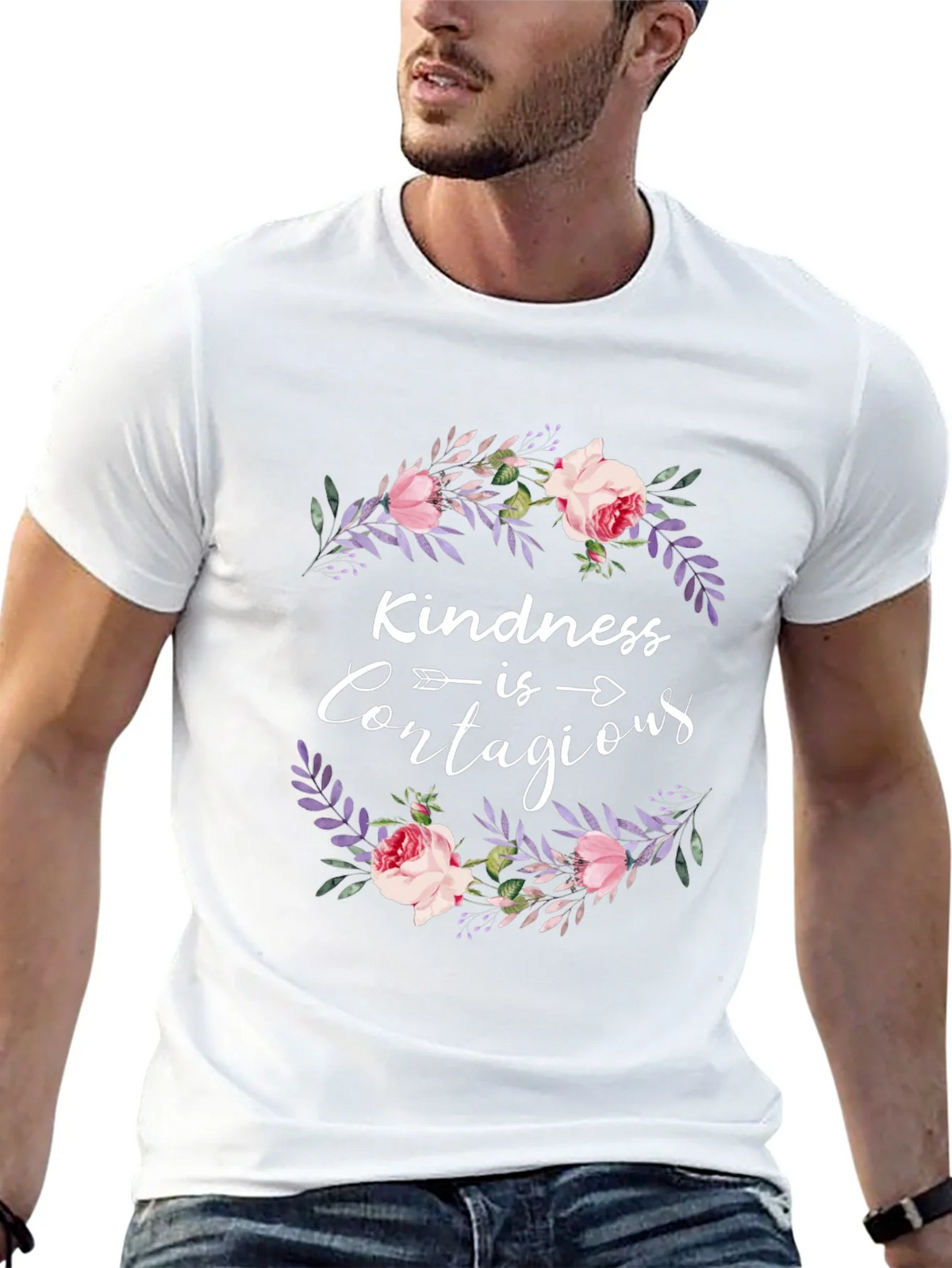 Kindness Contagious Floral Wreath Graphic Tee product image 10