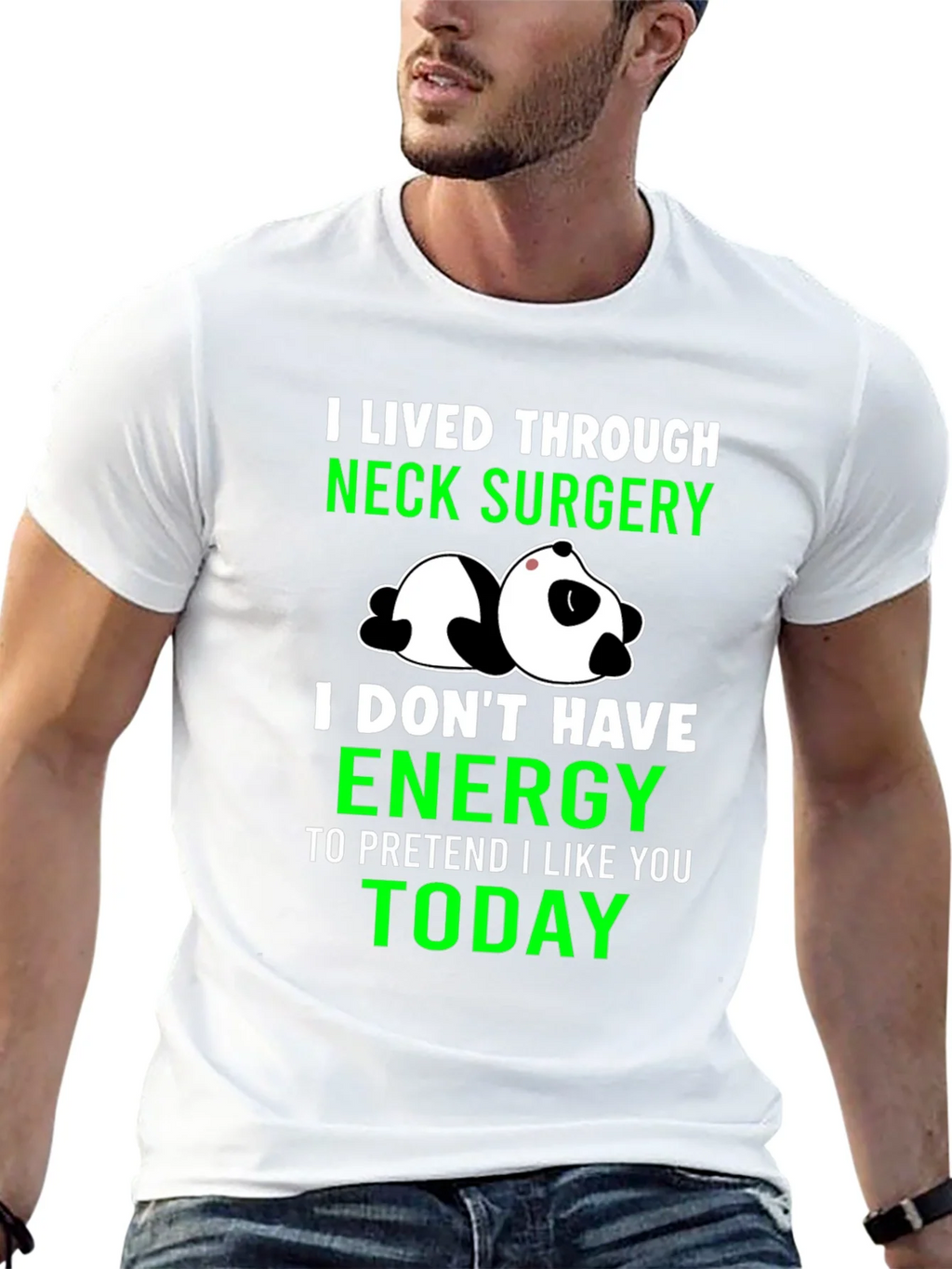 Neck Surgery Survivor Panda T-Shirt product image 10