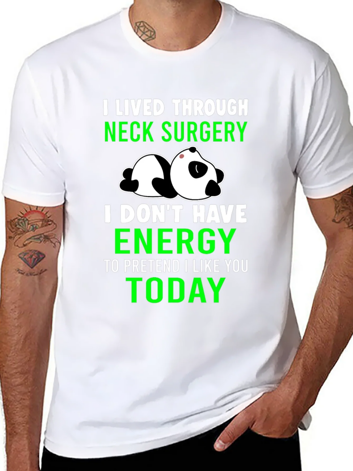 Neck Surgery Survivor Panda T-Shirt product image 5