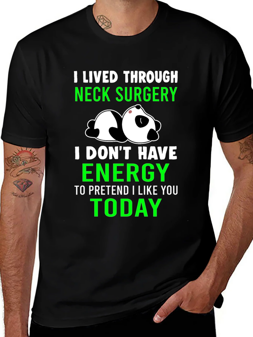 Neck Surgery Survivor Panda T-Shirt product image 1