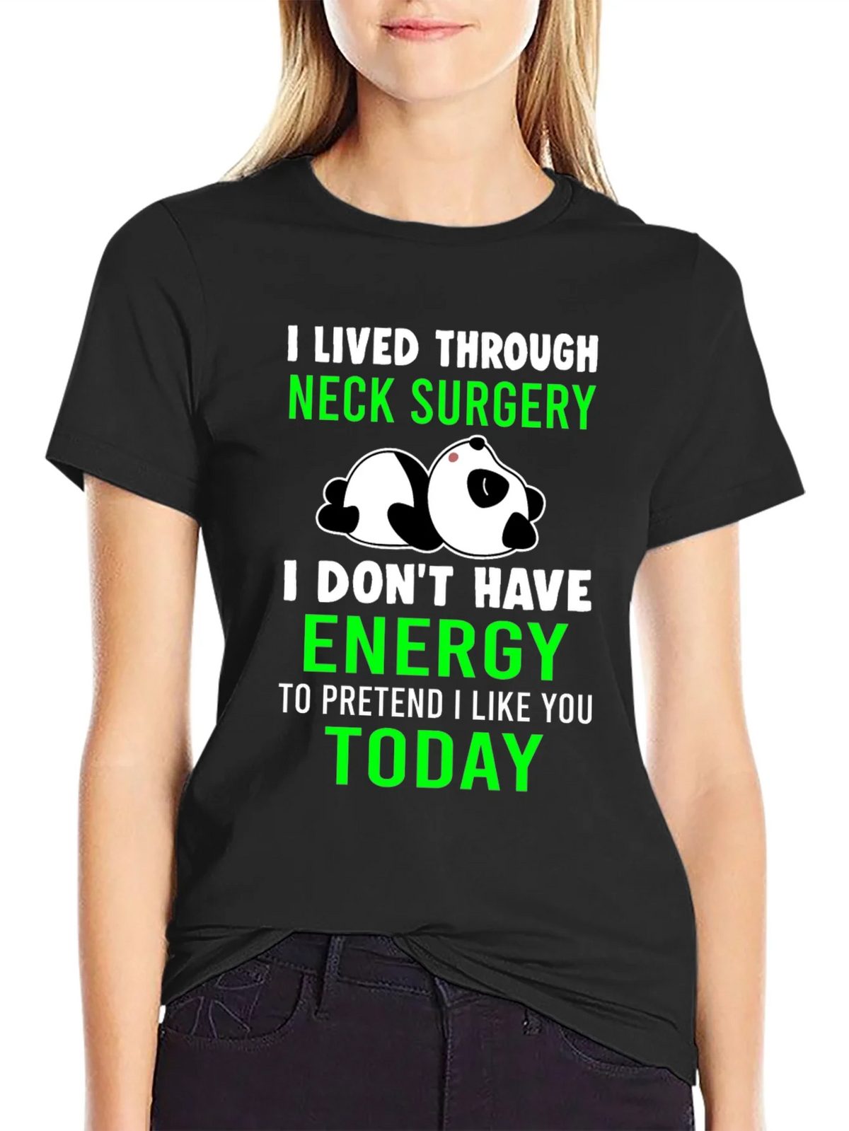 Neck Surgery Survivor Panda T-Shirt product image 2