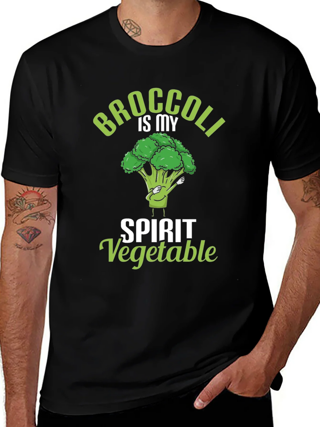 Broccoli is My Spirit Vegetable Black T-Shirt product image 1