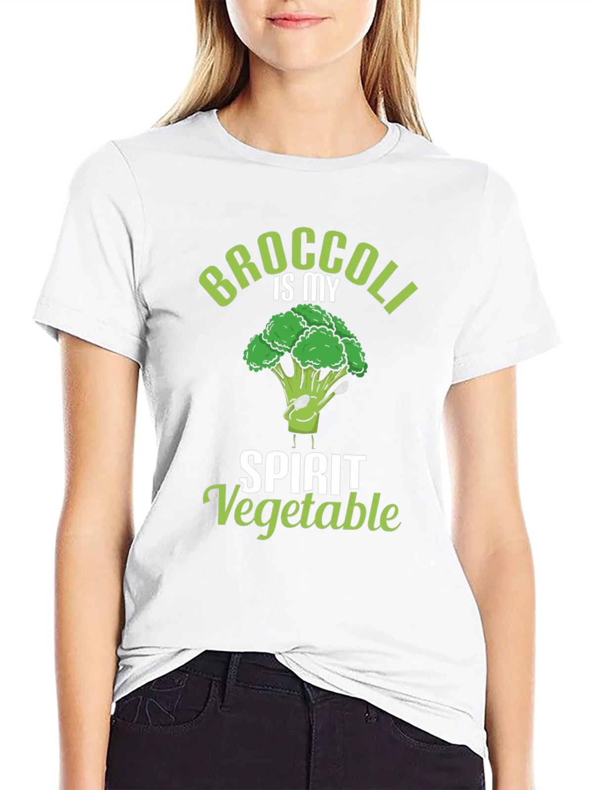 Broccoli is My Spirit Vegetable Black T-Shirt product image 8