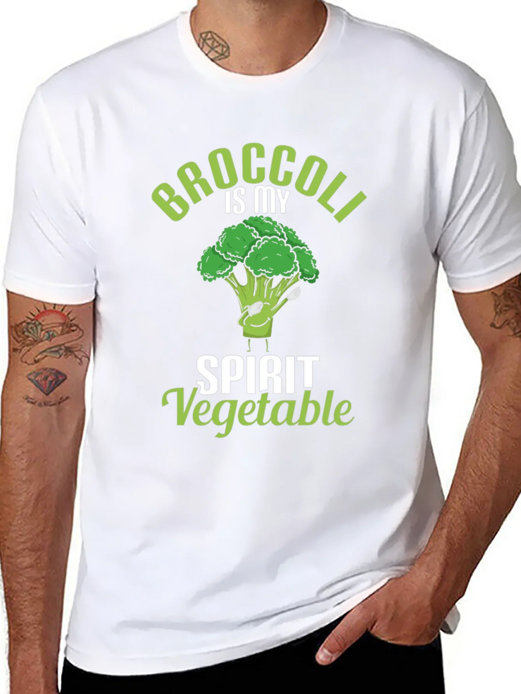 Broccoli is My Spirit Vegetable Black T-Shirt product image 7