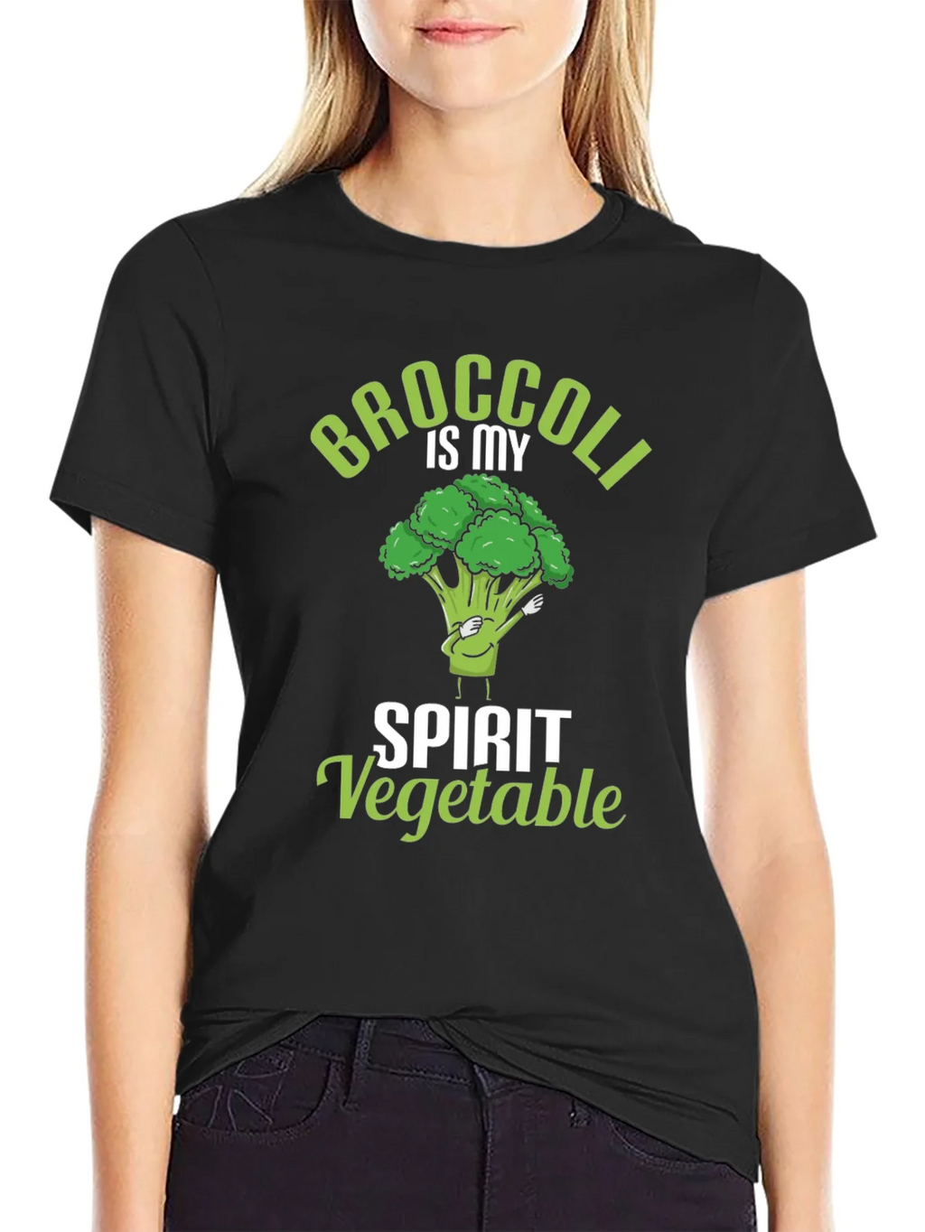Broccoli is My Spirit Vegetable Black T-Shirt product image 2