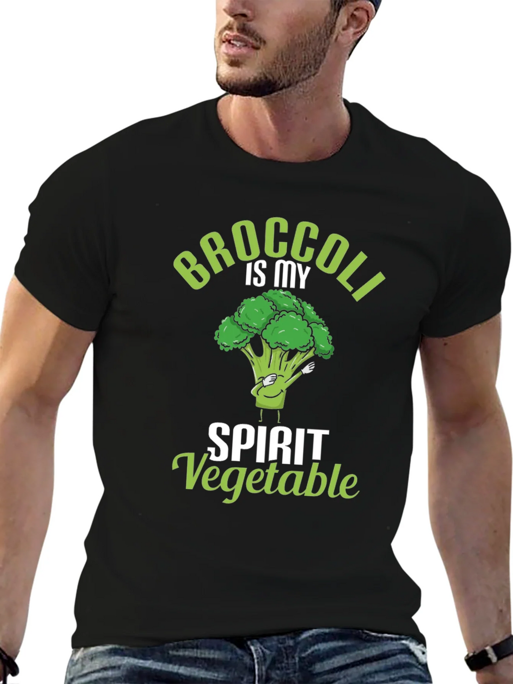 Broccoli is My Spirit Vegetable Black T-Shirt product image 6