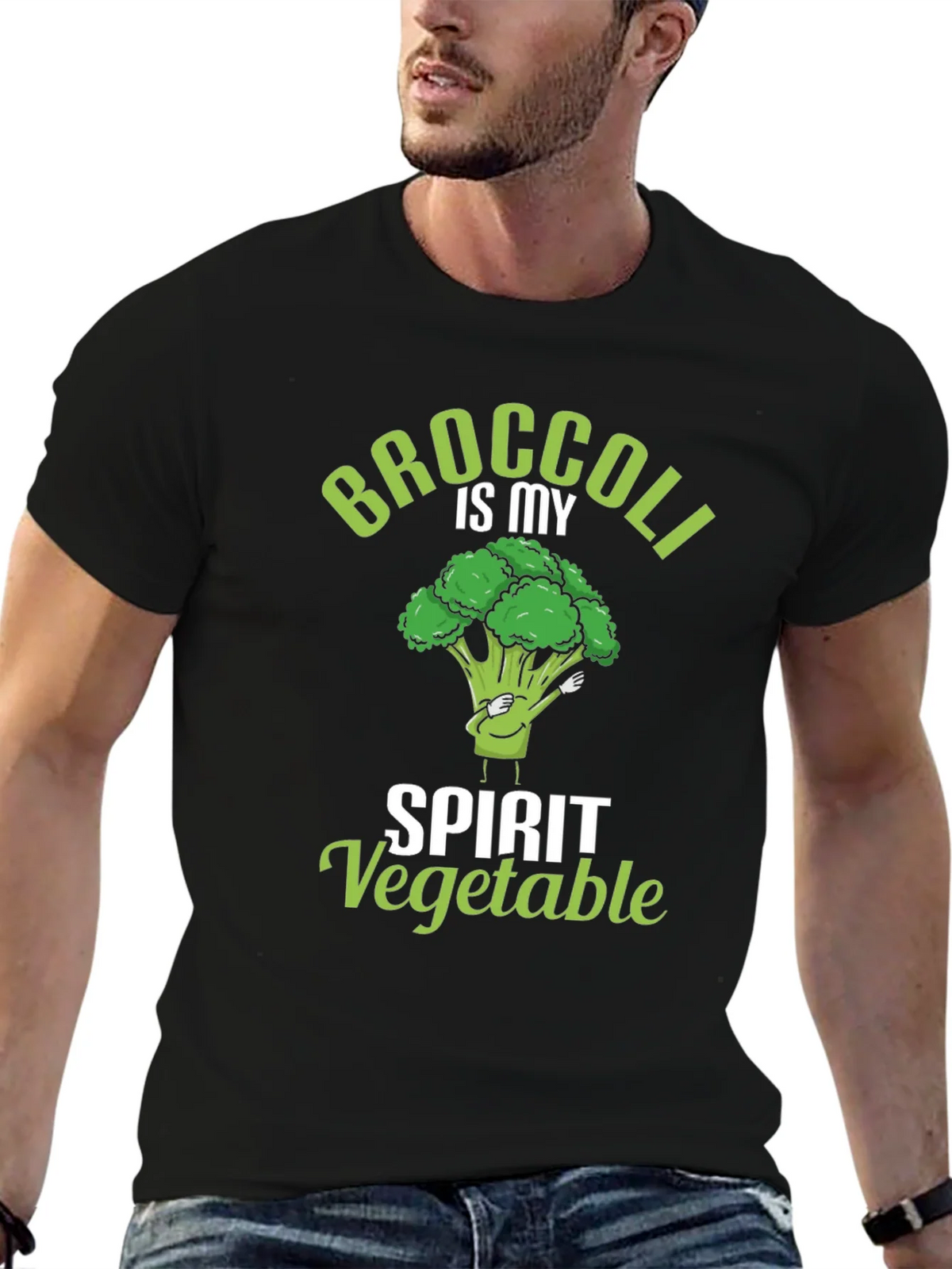 Broccoli is My Spirit Vegetable Black T-Shirt product image 6
