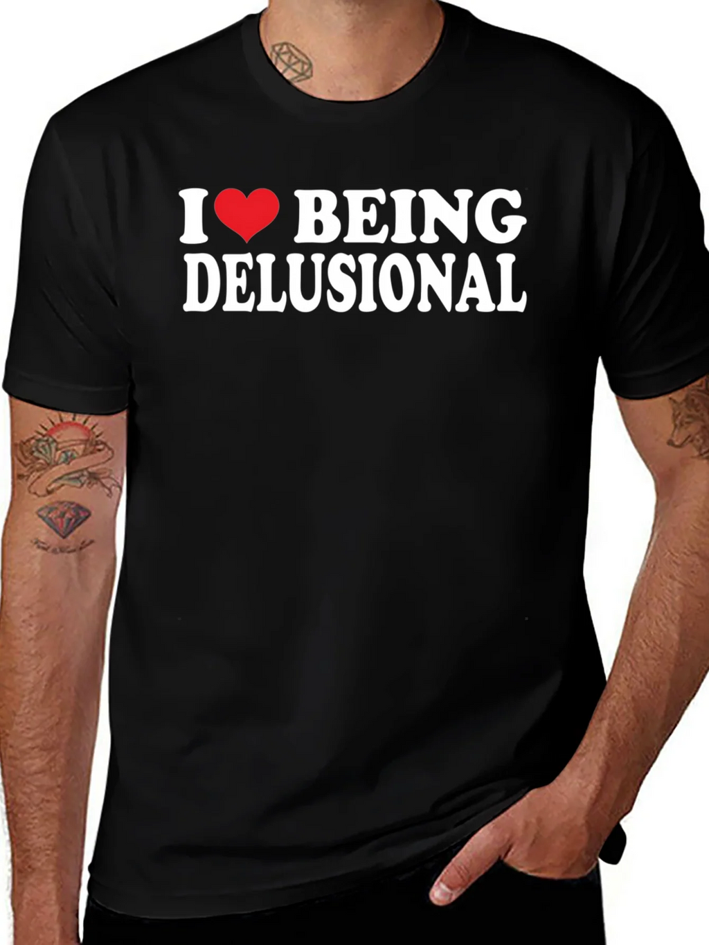 I Heart Being Delusional T-Shirt - Funny Sarcastic Tee product image 1