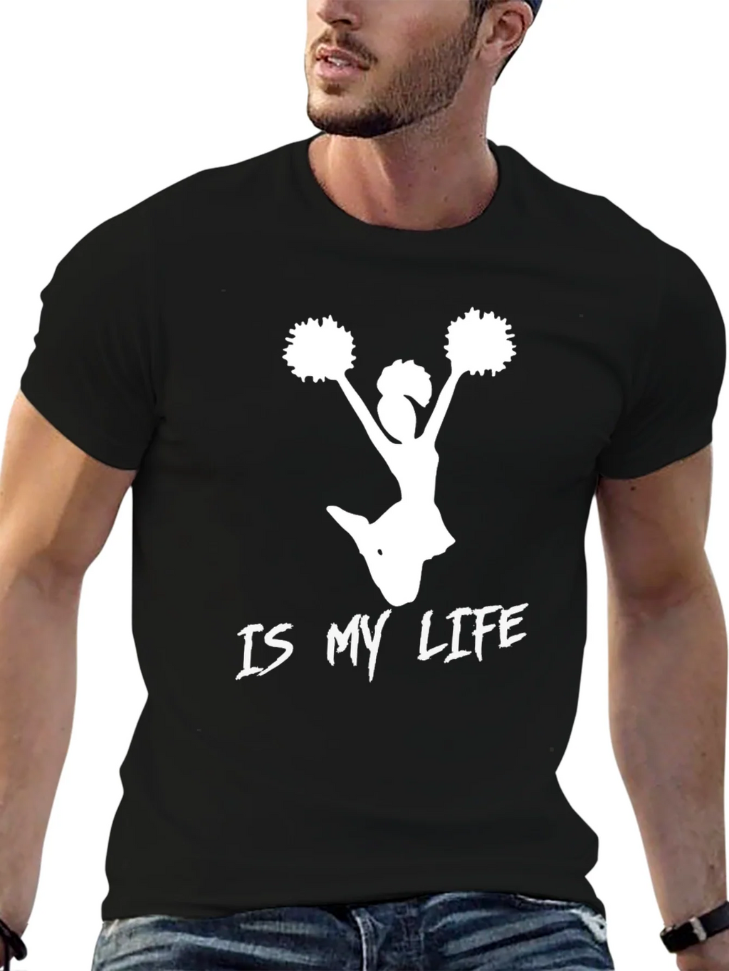 Cheerleader Is My Life T-Shirt - Black product image 6