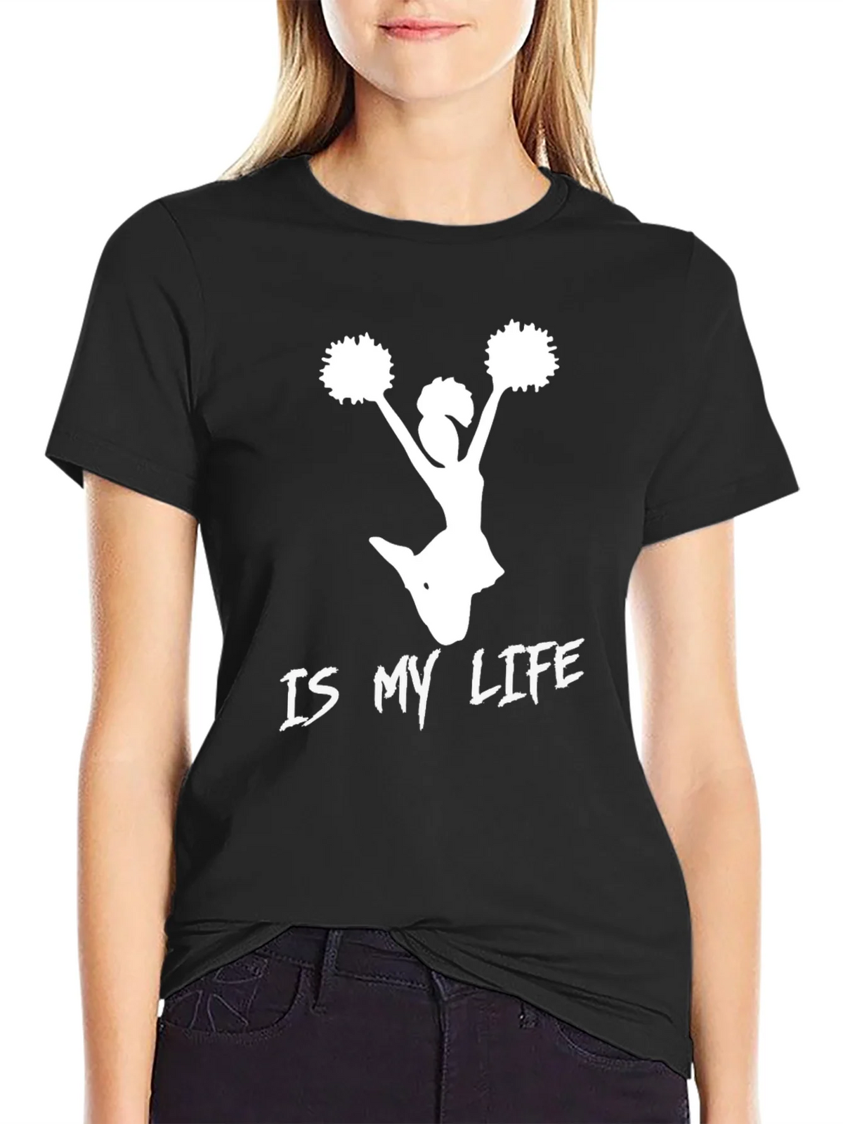 Cheerleader Is My Life T-Shirt - Black product image 2