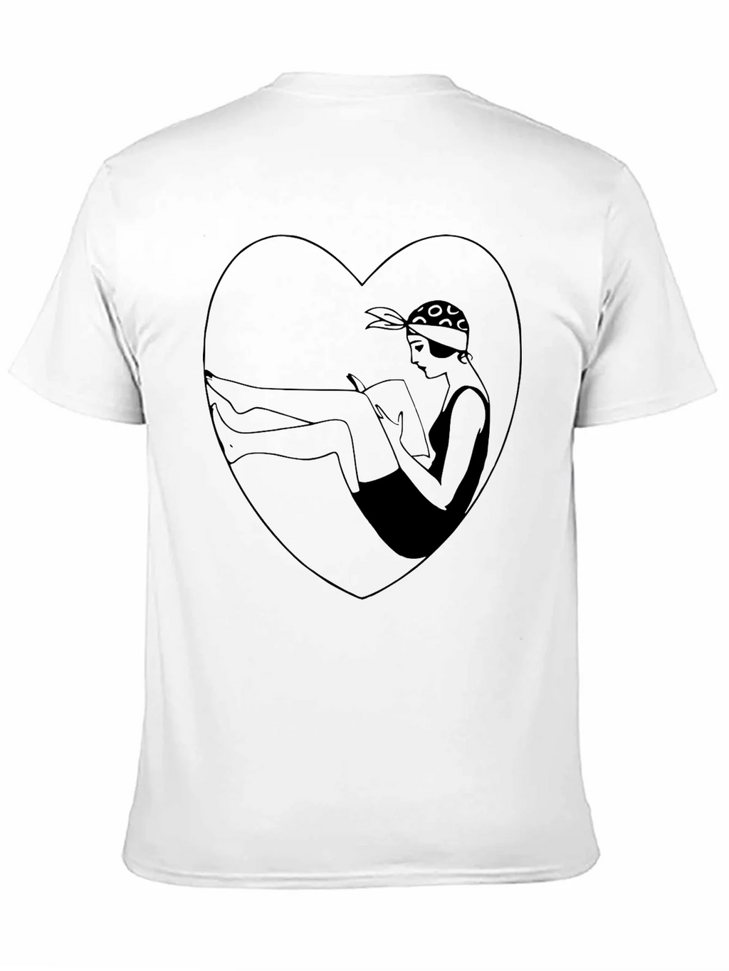 Vintage Style Woman Reading Heart Graphic Tee product image 10