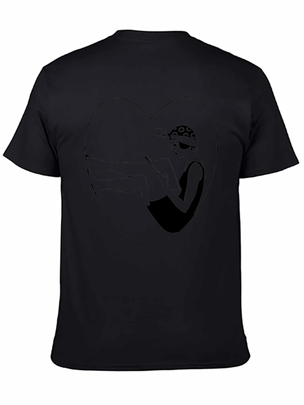 Vintage Style Woman Reading Heart Graphic Tee product image 4
