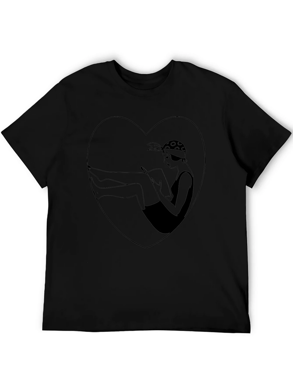 Vintage Style Woman Reading Heart Graphic Tee product image 5