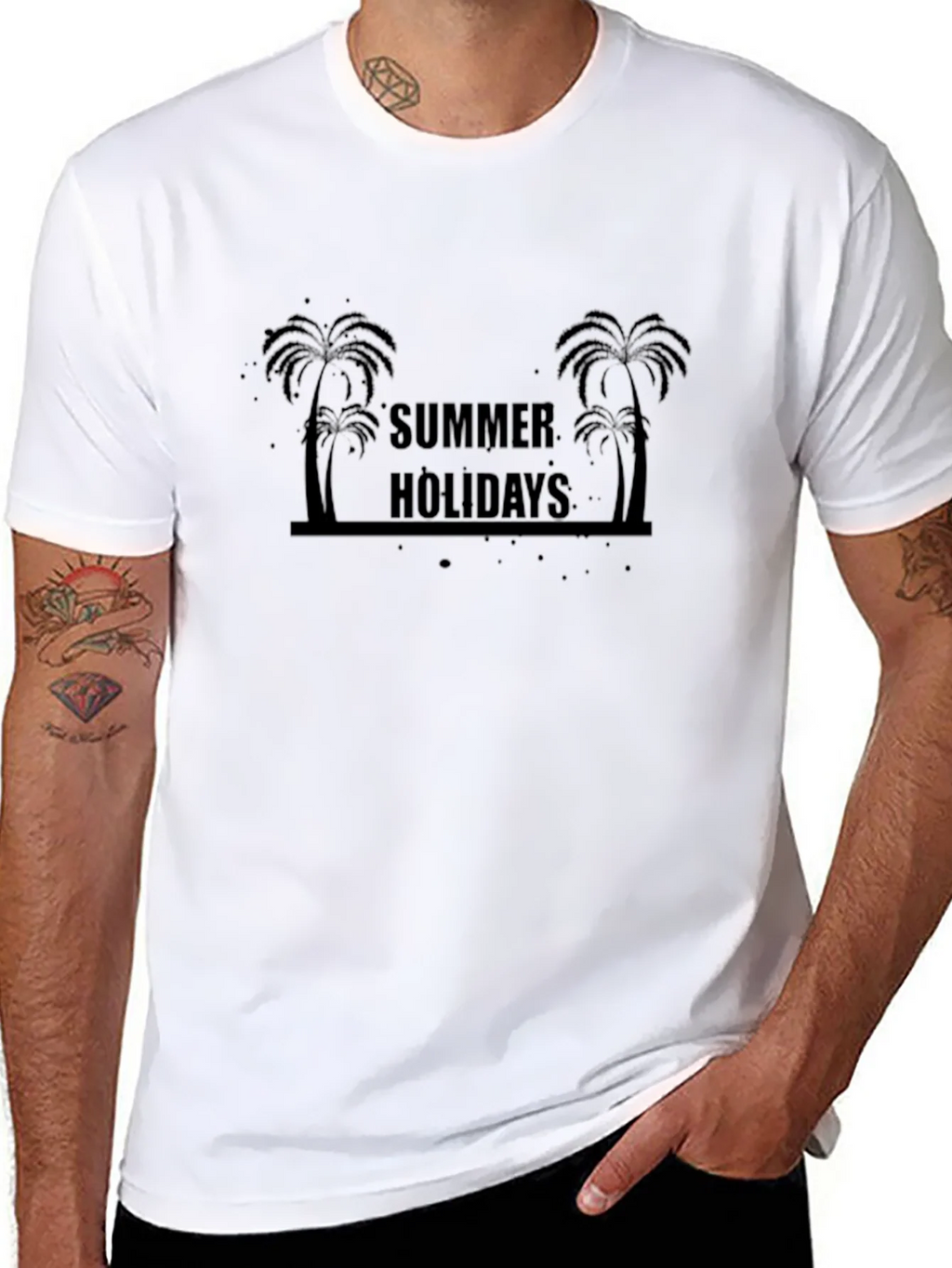 Summer Holiday Palm Tree Black T-Shirt product image 7