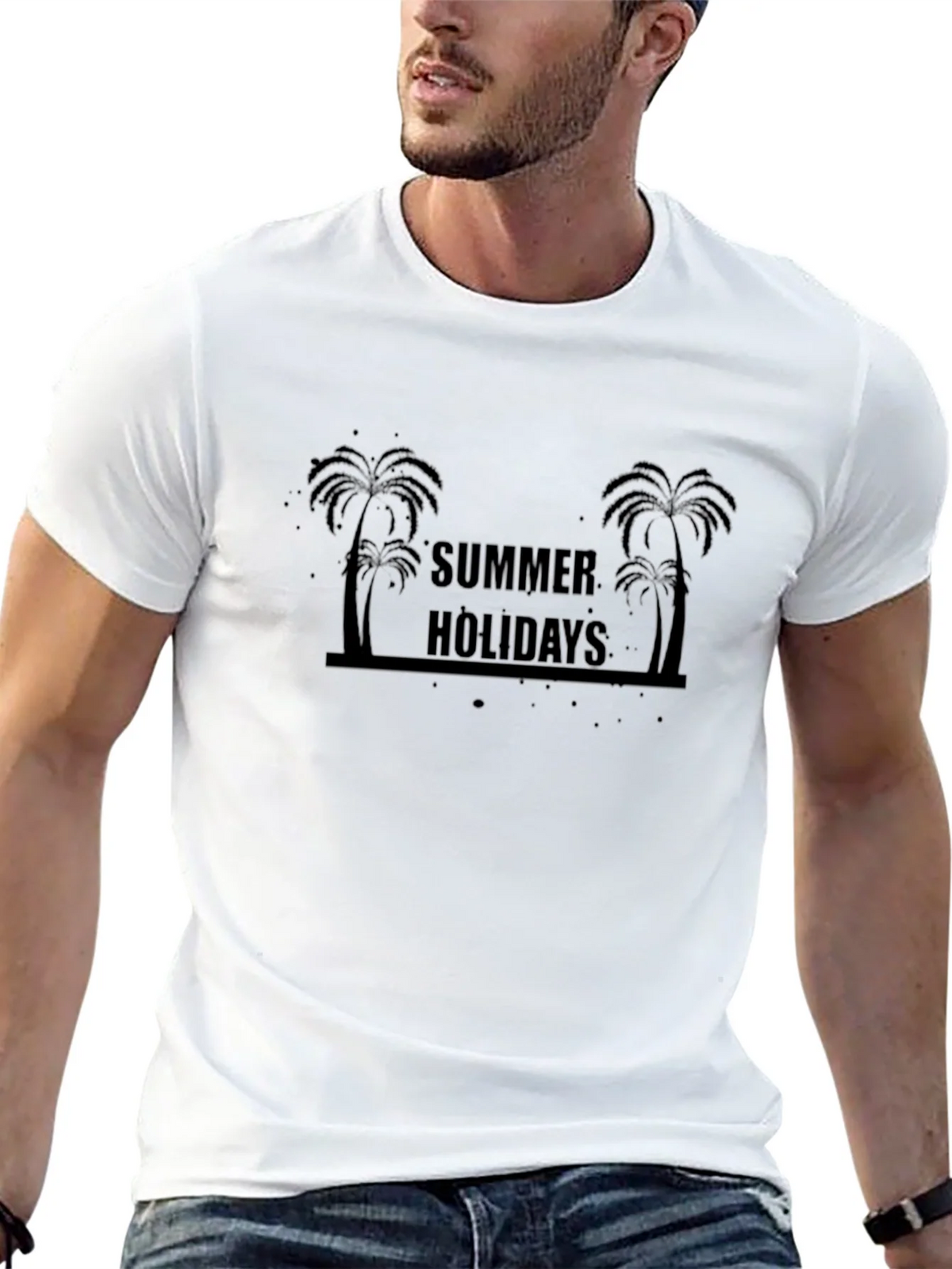 Summer Holiday Palm Tree Black T-Shirt product image 12