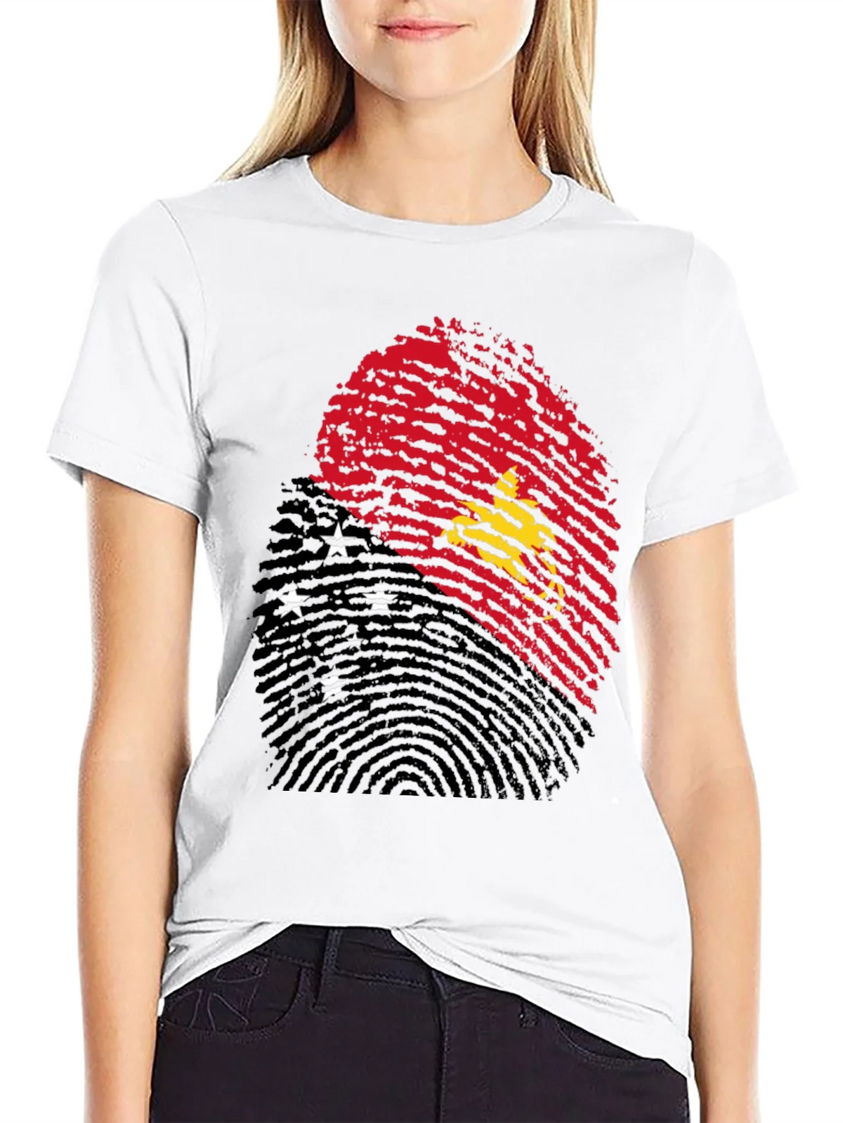 Papua New Guinea Flag Fingerprint T-Shirt product image 5