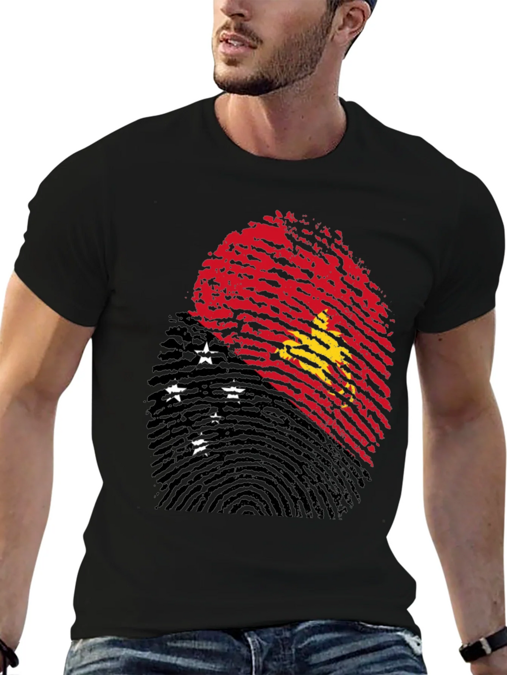 Papua New Guinea Flag Fingerprint T-Shirt product image 3