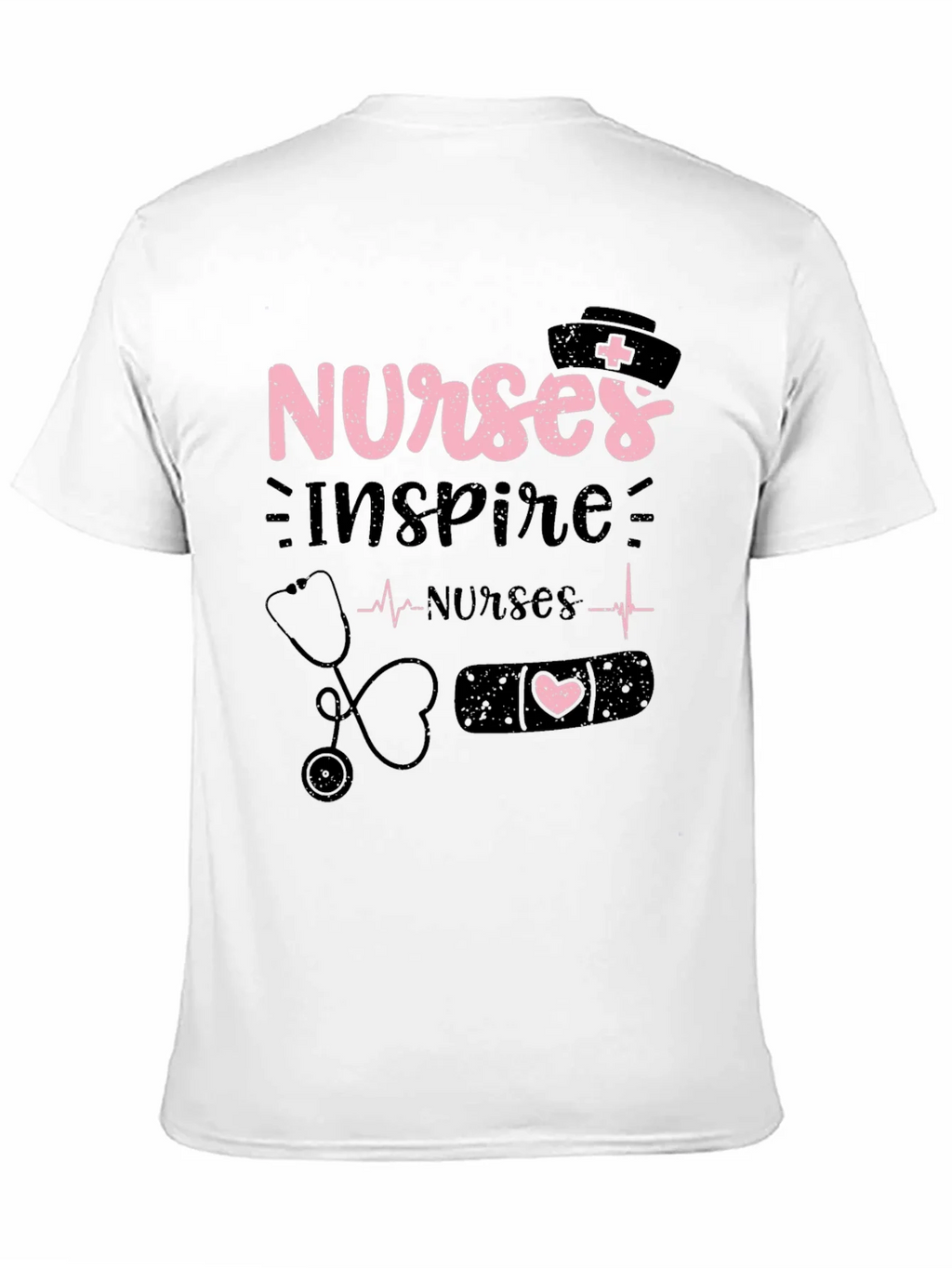 Nurses Inspire Black Cotton Graphic T-Shirt product image 10