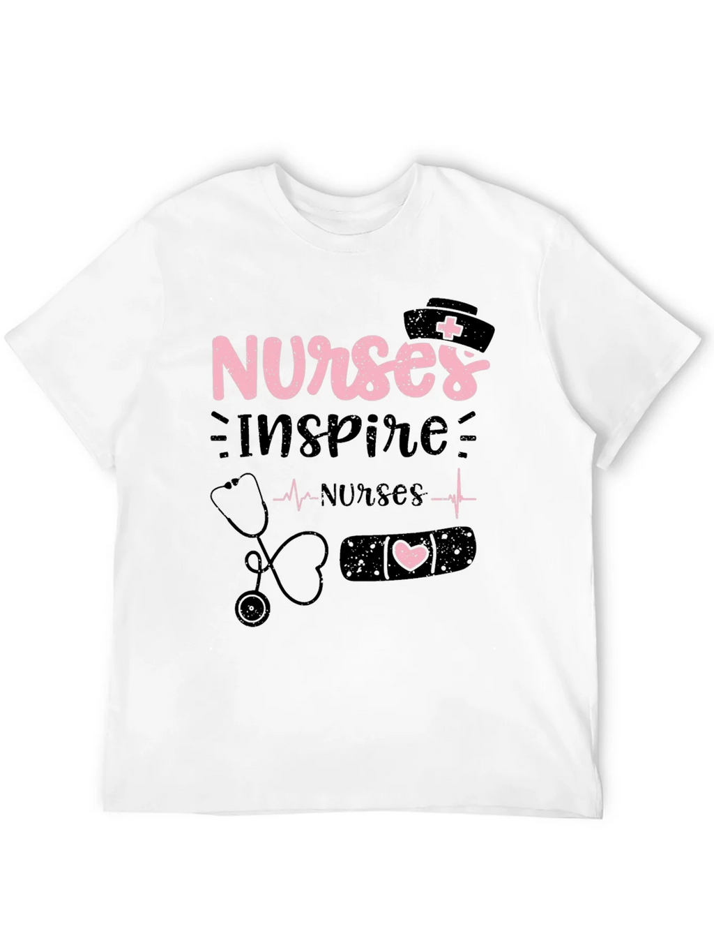 Nurses Inspire Black Cotton Graphic T-Shirt product image 11