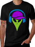 Cool Alien with Headphones Graphic Tee product image 1