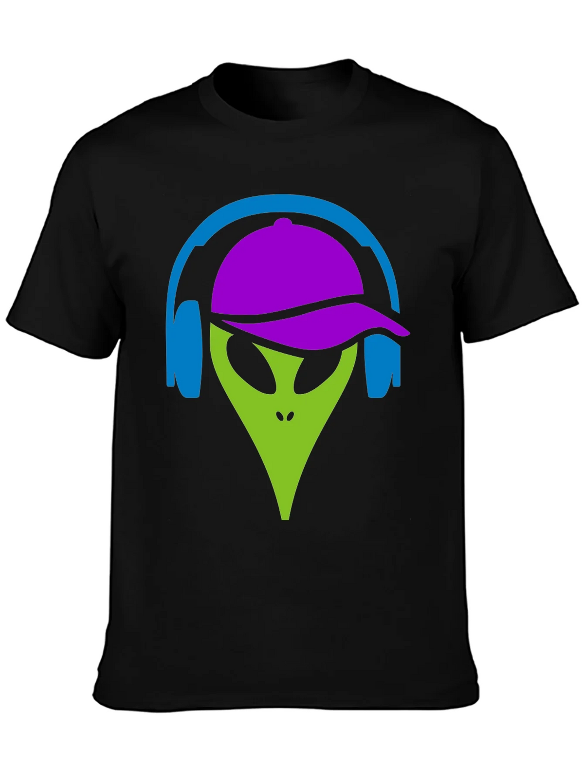 Cool Alien with Headphones Graphic Tee product image 3