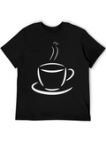 Coffee Cup Graphic Tee - Casual Black Shirt