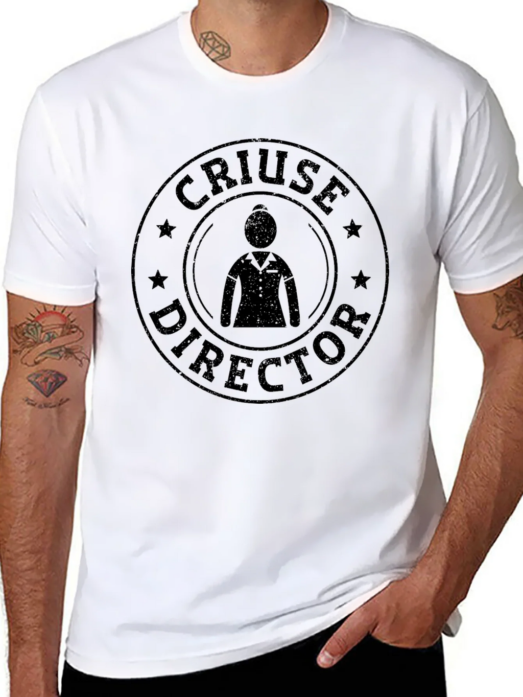 Cruise Director Graphic Tee - Black Cotton Blend T-Shirt product image 7
