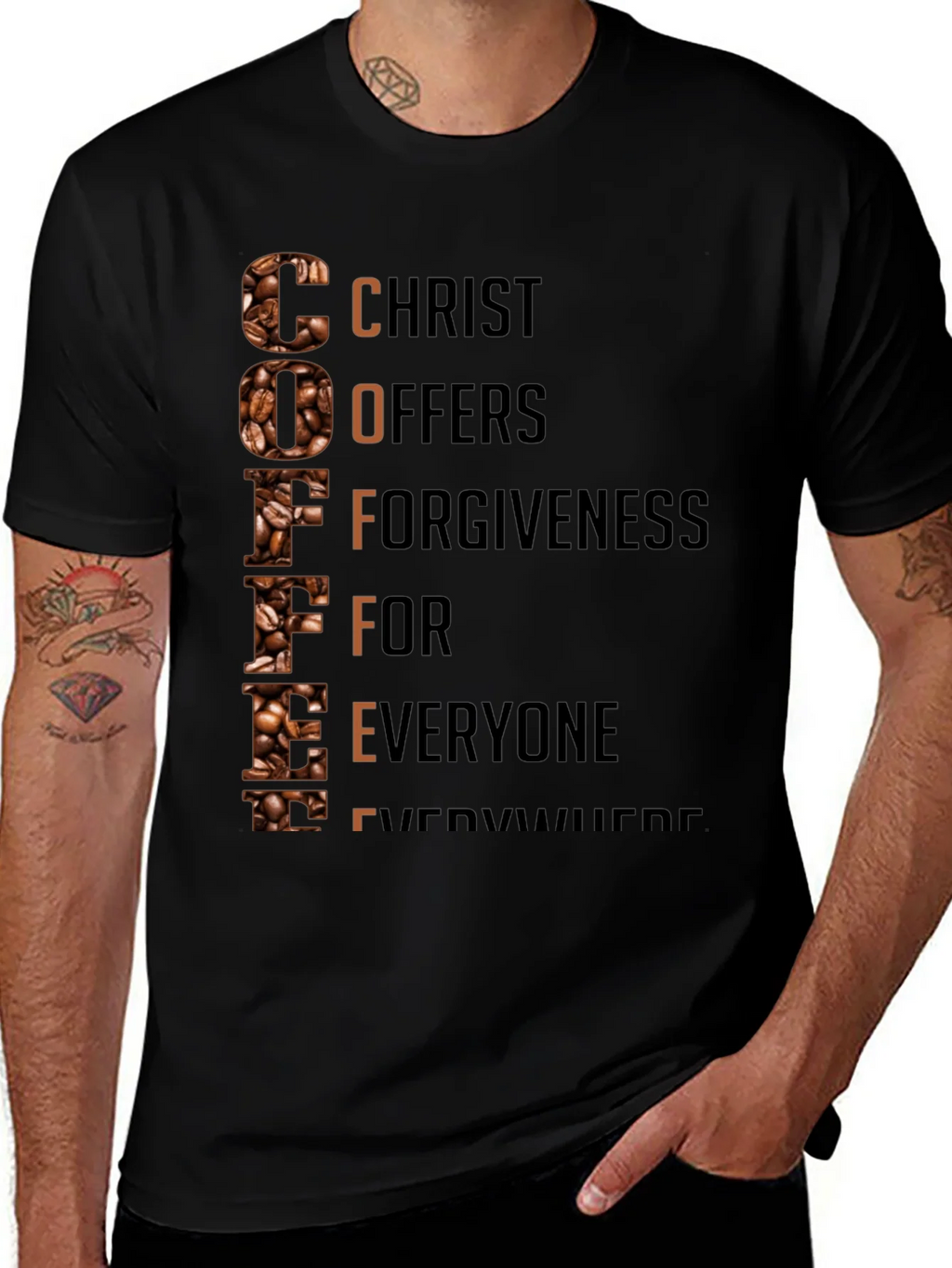 Coffee Christian T-Shirt: Christ Offers Forgiveness product image 1