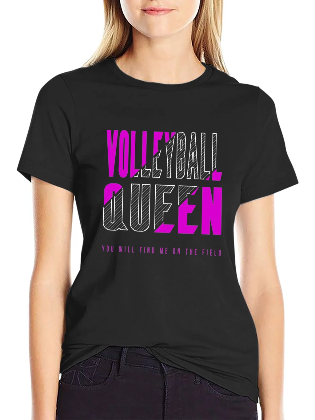 Volleyball Queen Graphic Tee - Play Hard Rule the Court! product image 2