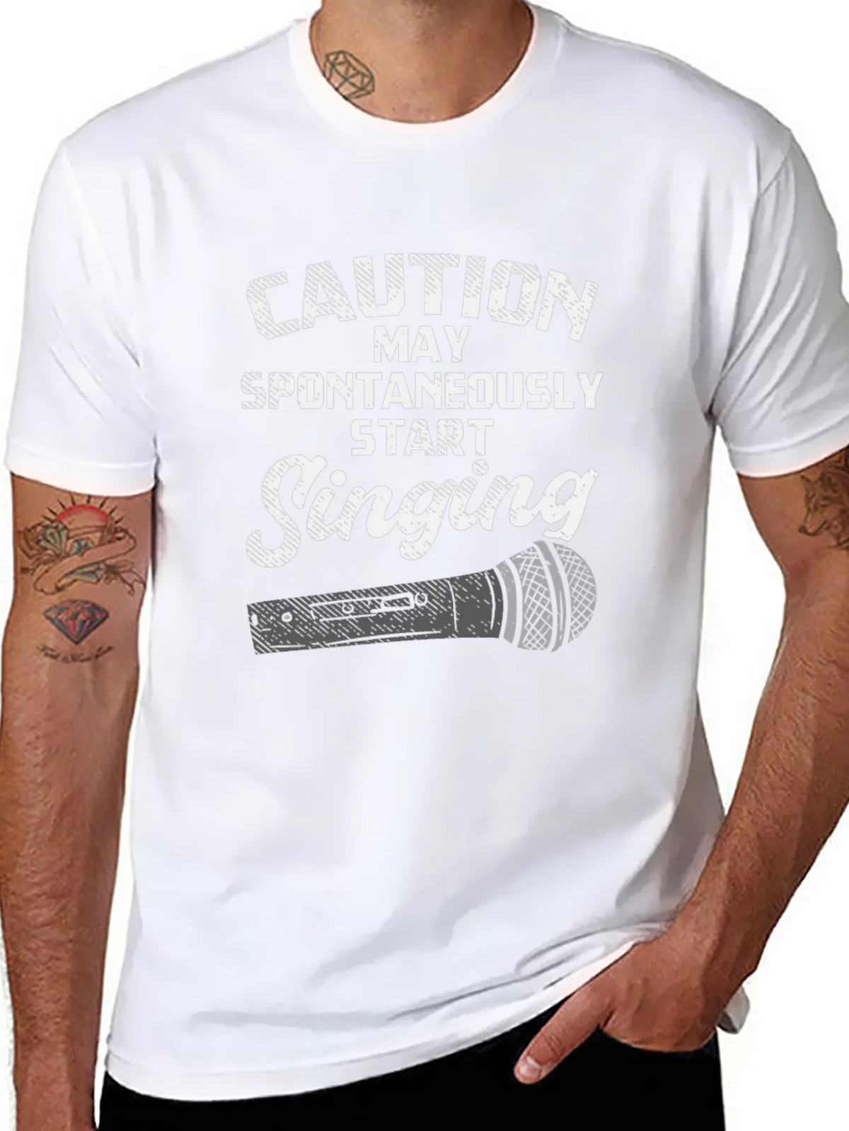 Caution May Spontaneously Start Singing T-Shirt product image 7