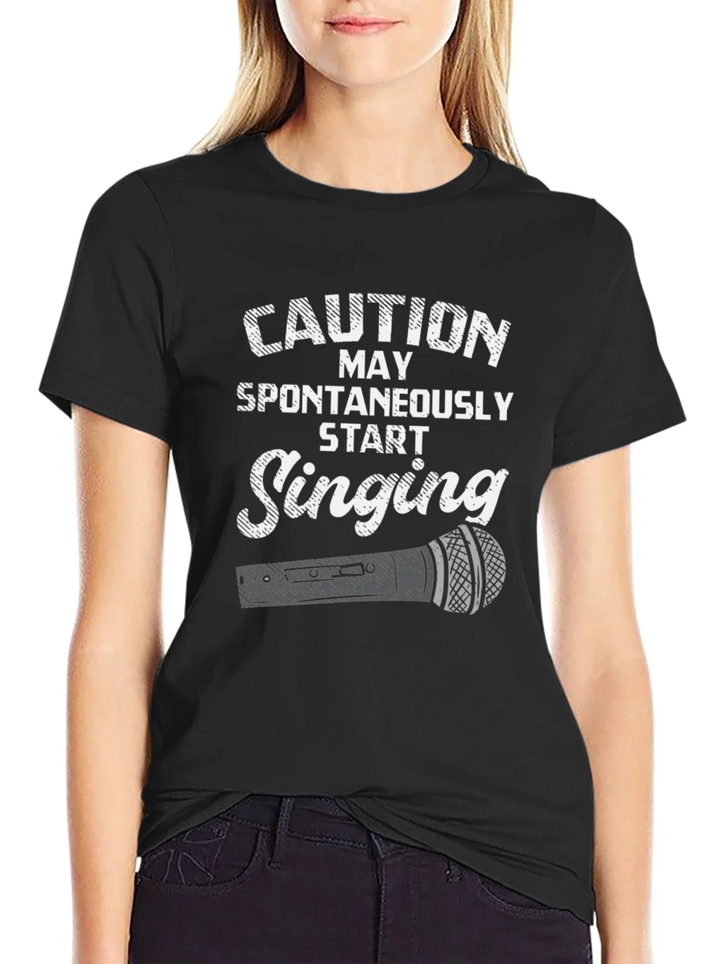Caution May Spontaneously Start Singing T-Shirt product image 2