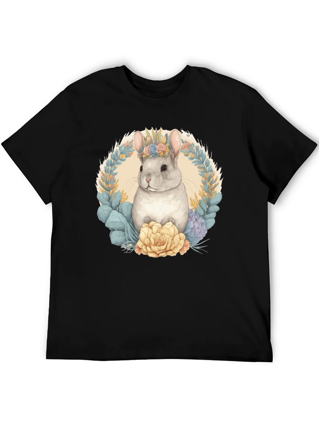 Chinchilla Floral Wreath Graphic Tee product image 3