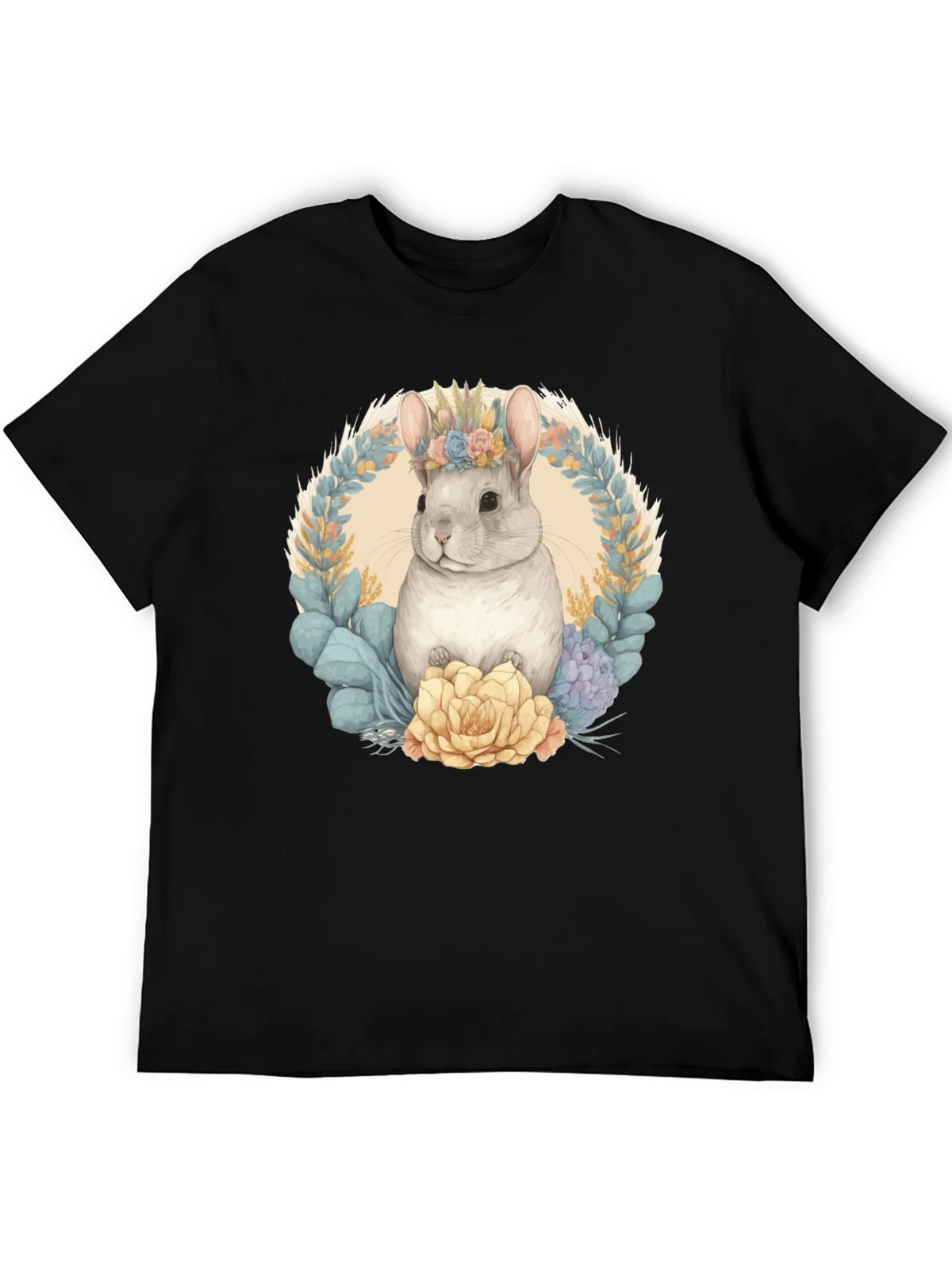 Chinchilla Floral Wreath Graphic Tee product image 3