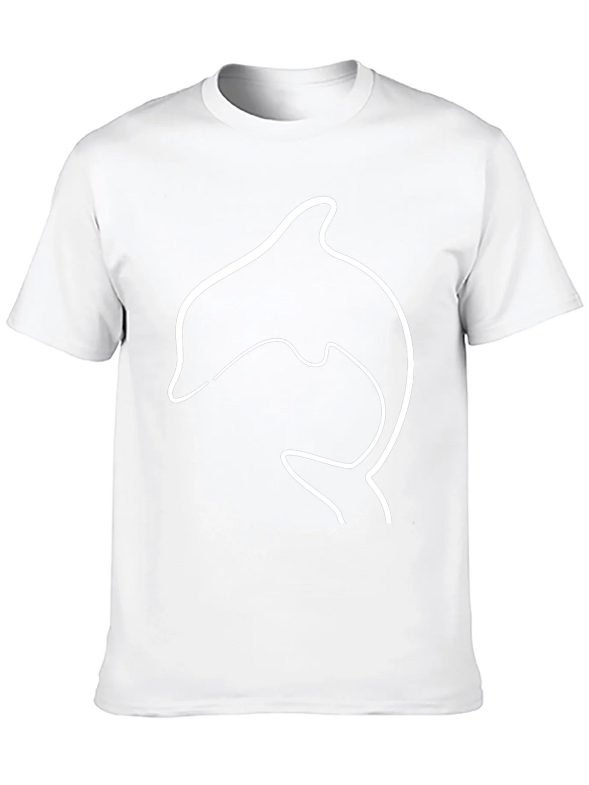 Dolphin Outline Graphic Tee - Black Casual T-Shirt product image 9