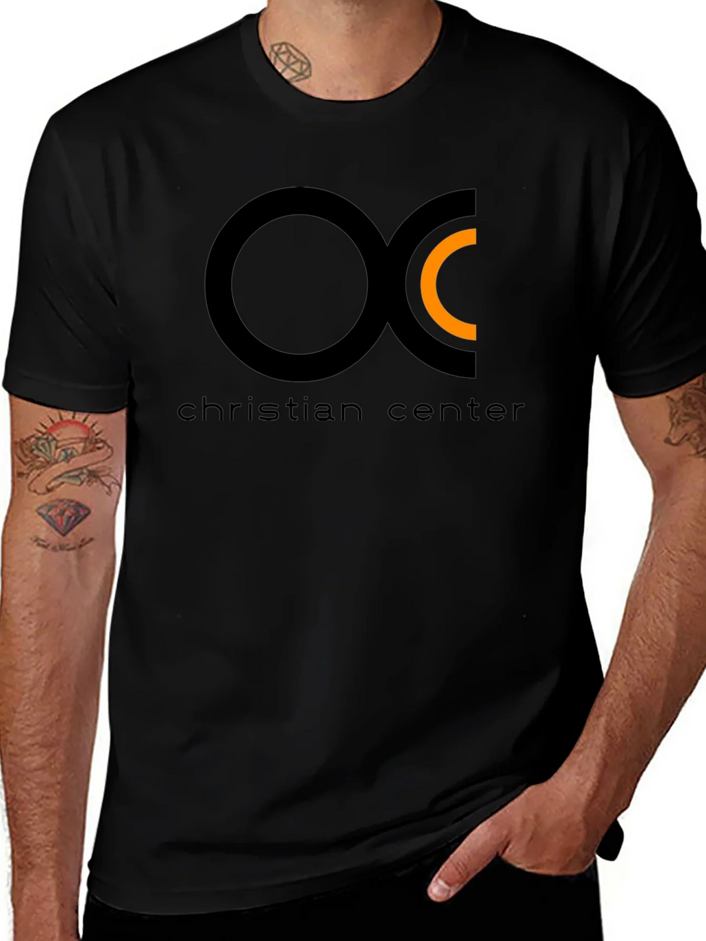 Christian Center Black Tee with Circle Logo product image 1