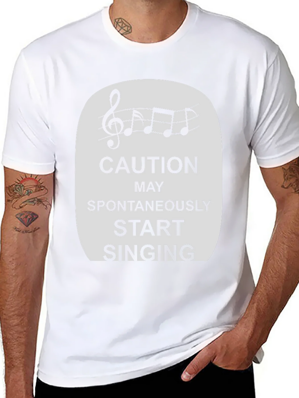 Caution Spontaneously Start Singing T-Shirt product image 7