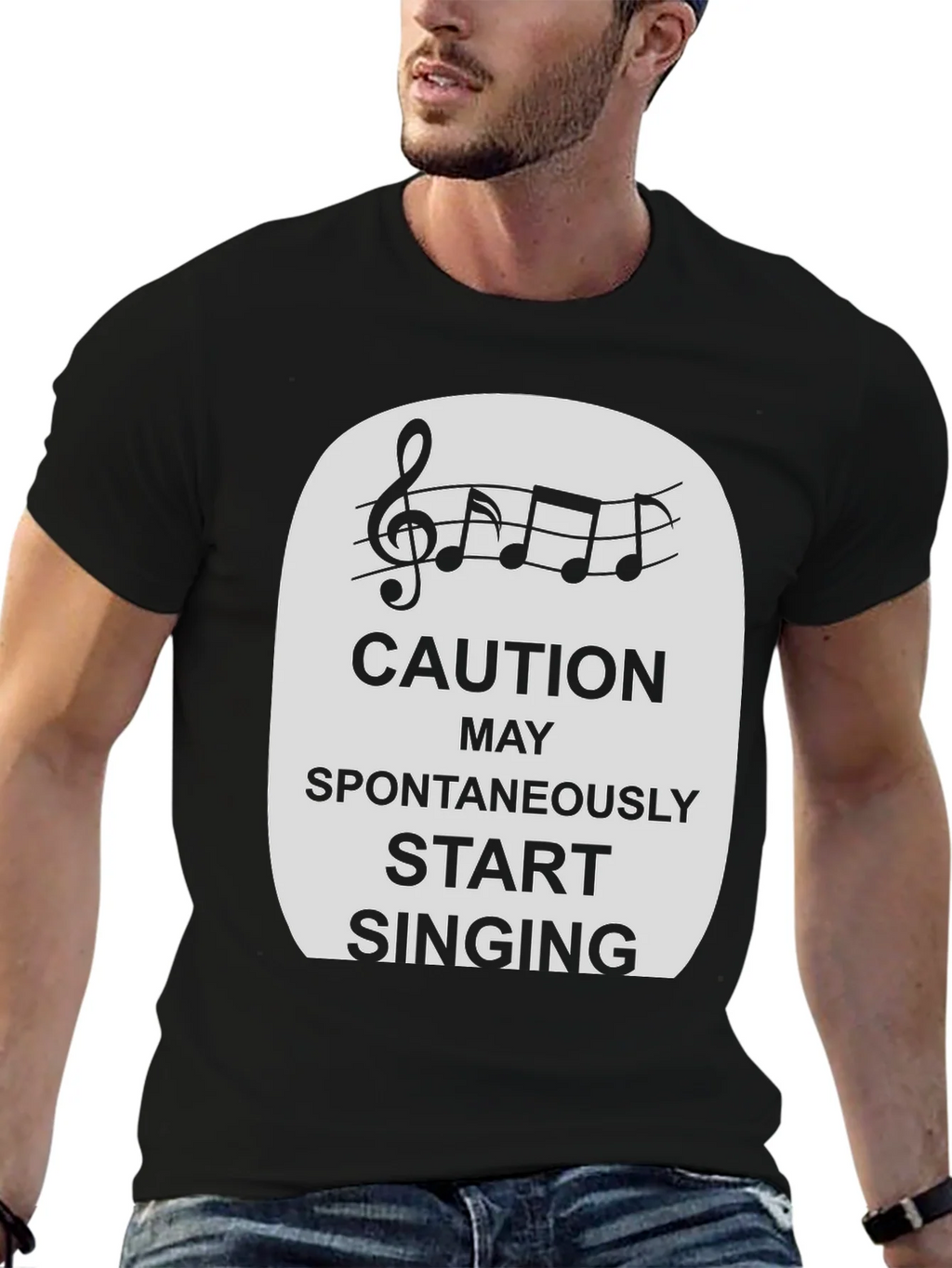 Caution Spontaneously Start Singing T-Shirt product image 6