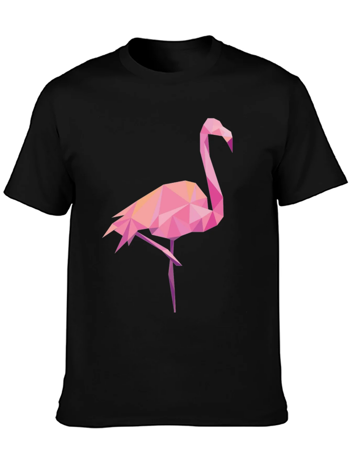 Geometric Flamingo Graphic Tee - Black Casual Shirt product image 3
