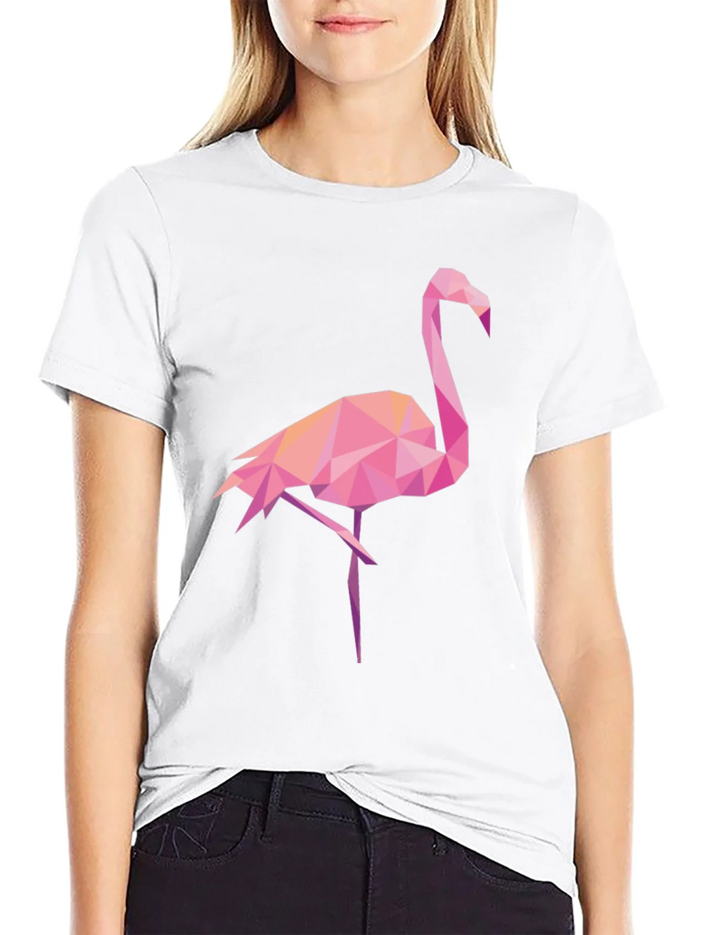 Geometric Flamingo Graphic Tee - Black Casual Shirt product image 8