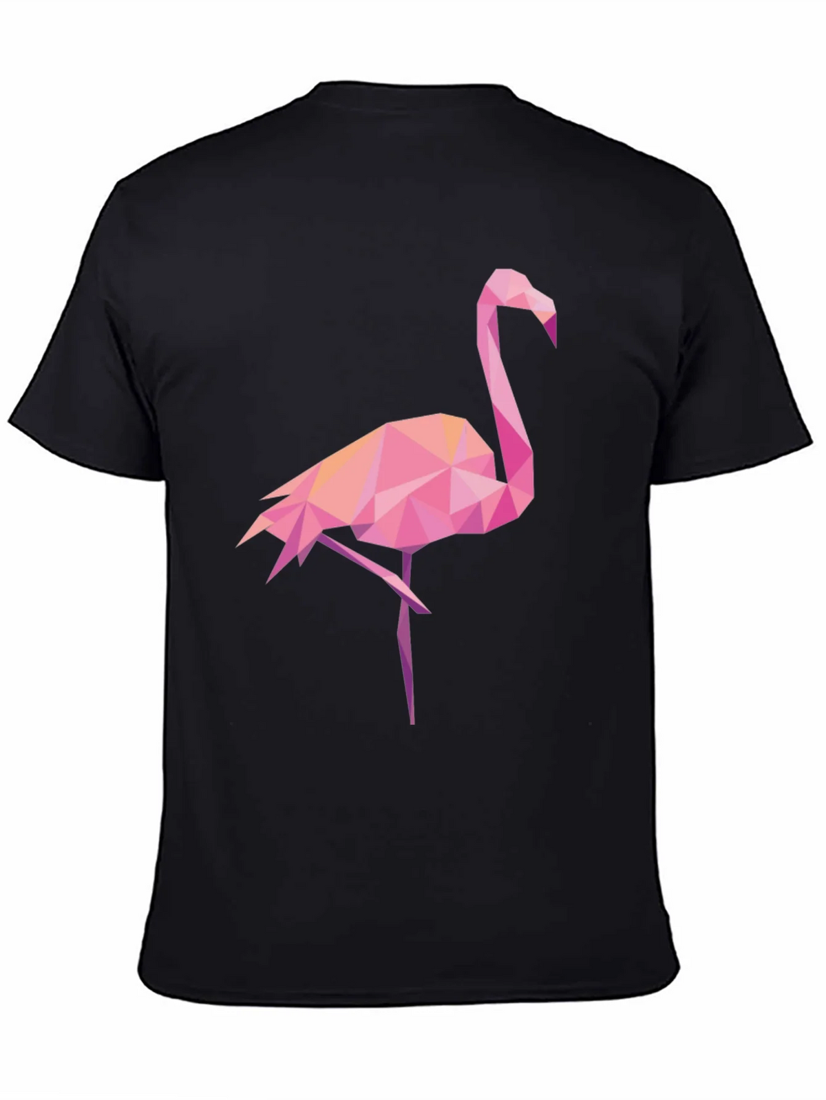 Geometric Flamingo Graphic Tee - Black Casual Shirt product image 4