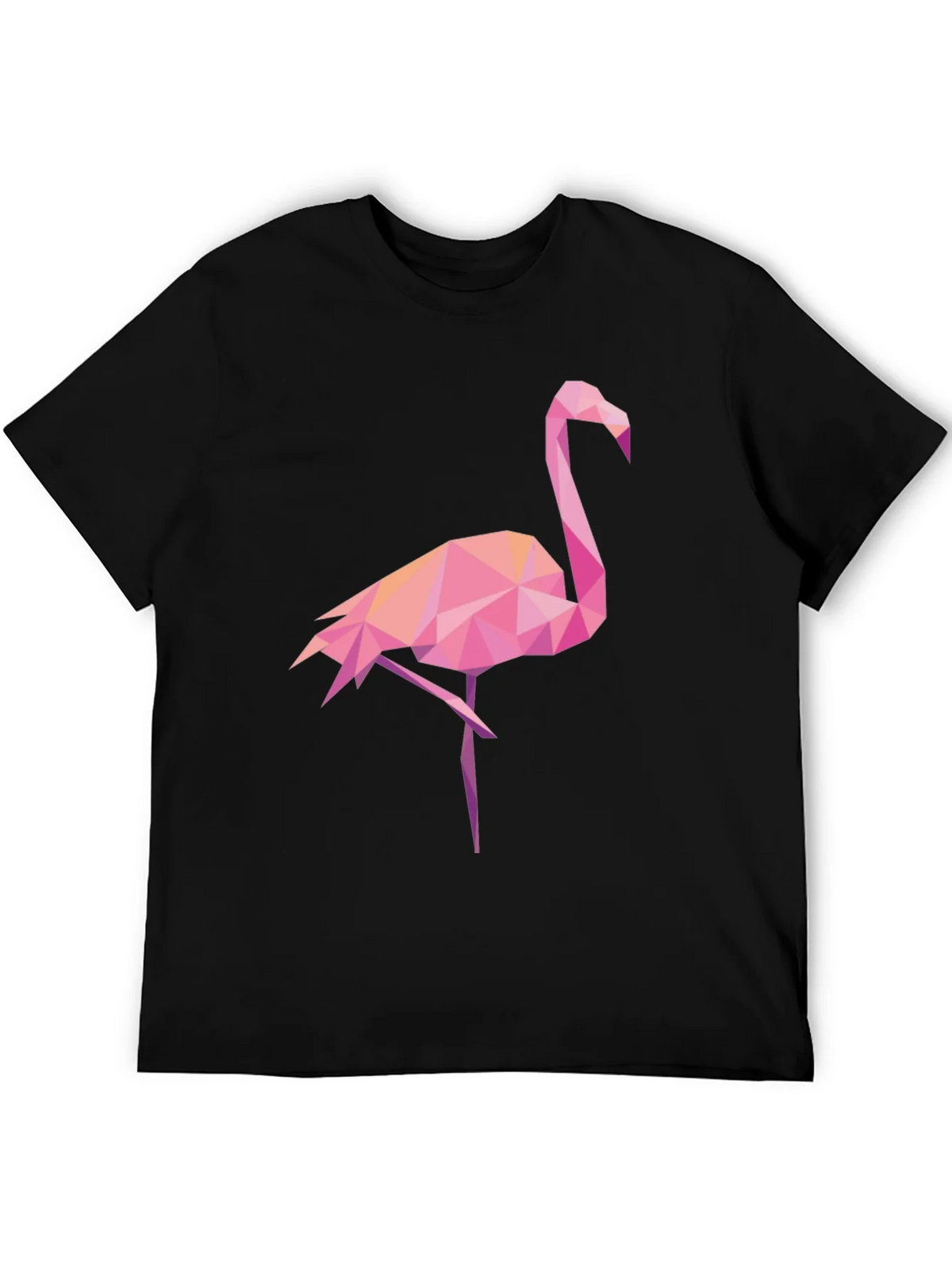 Geometric Flamingo Graphic Tee - Black Casual Shirt product image 5