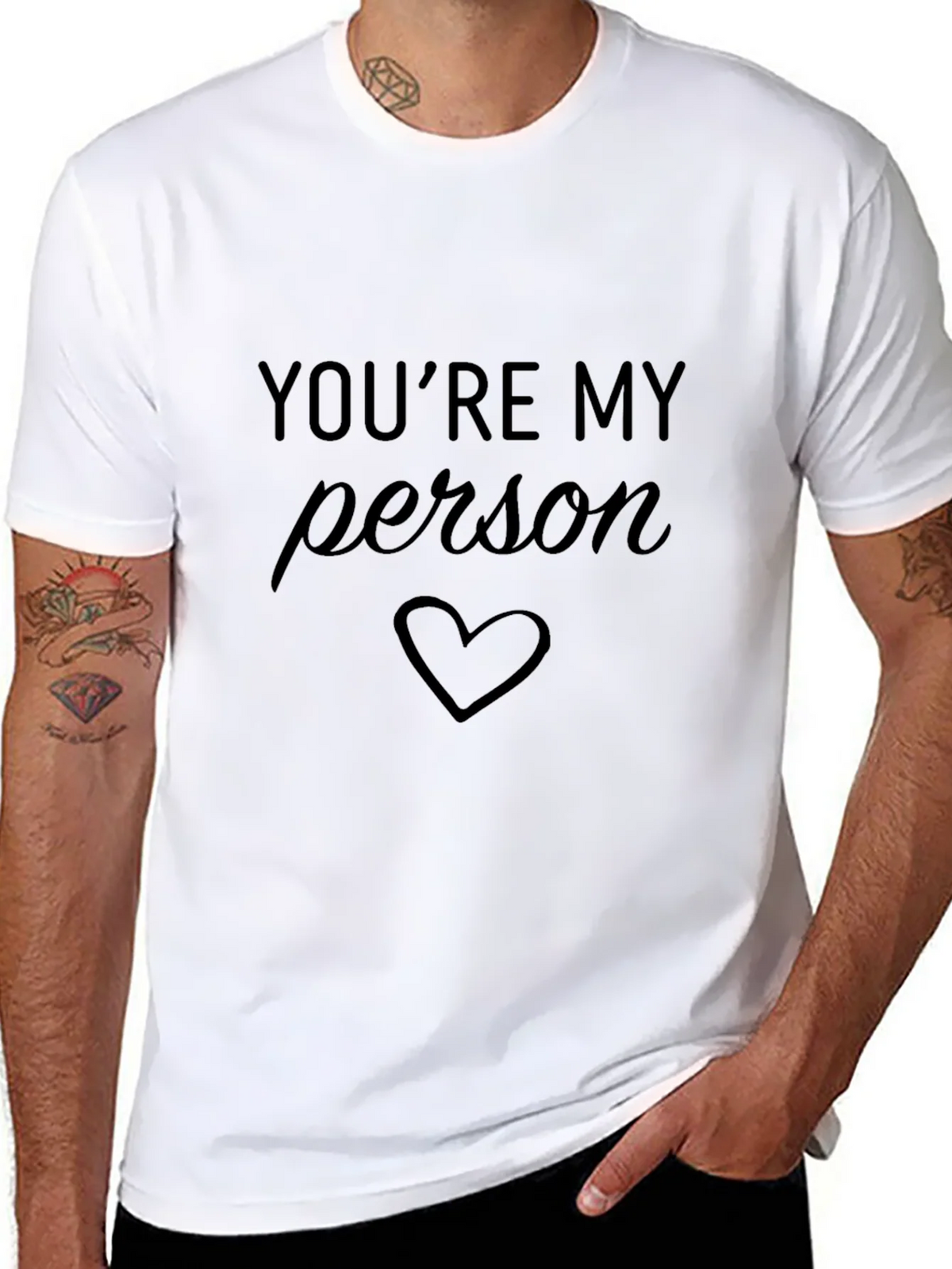 Youre My Person T-Shirt Black Heart Design product image 7