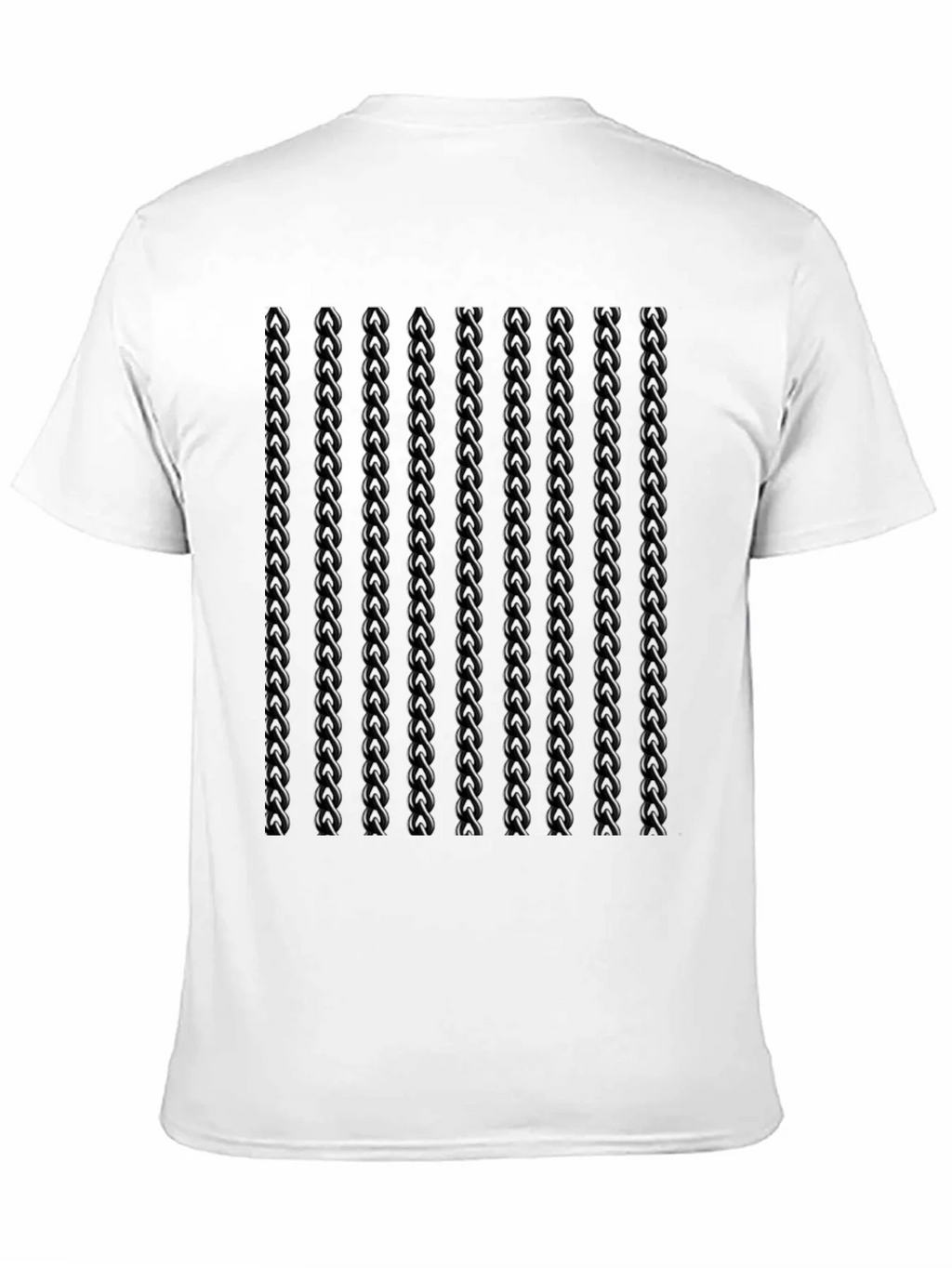 Mens Black Twisted Chain Link Pattern T-Shirt product image 10